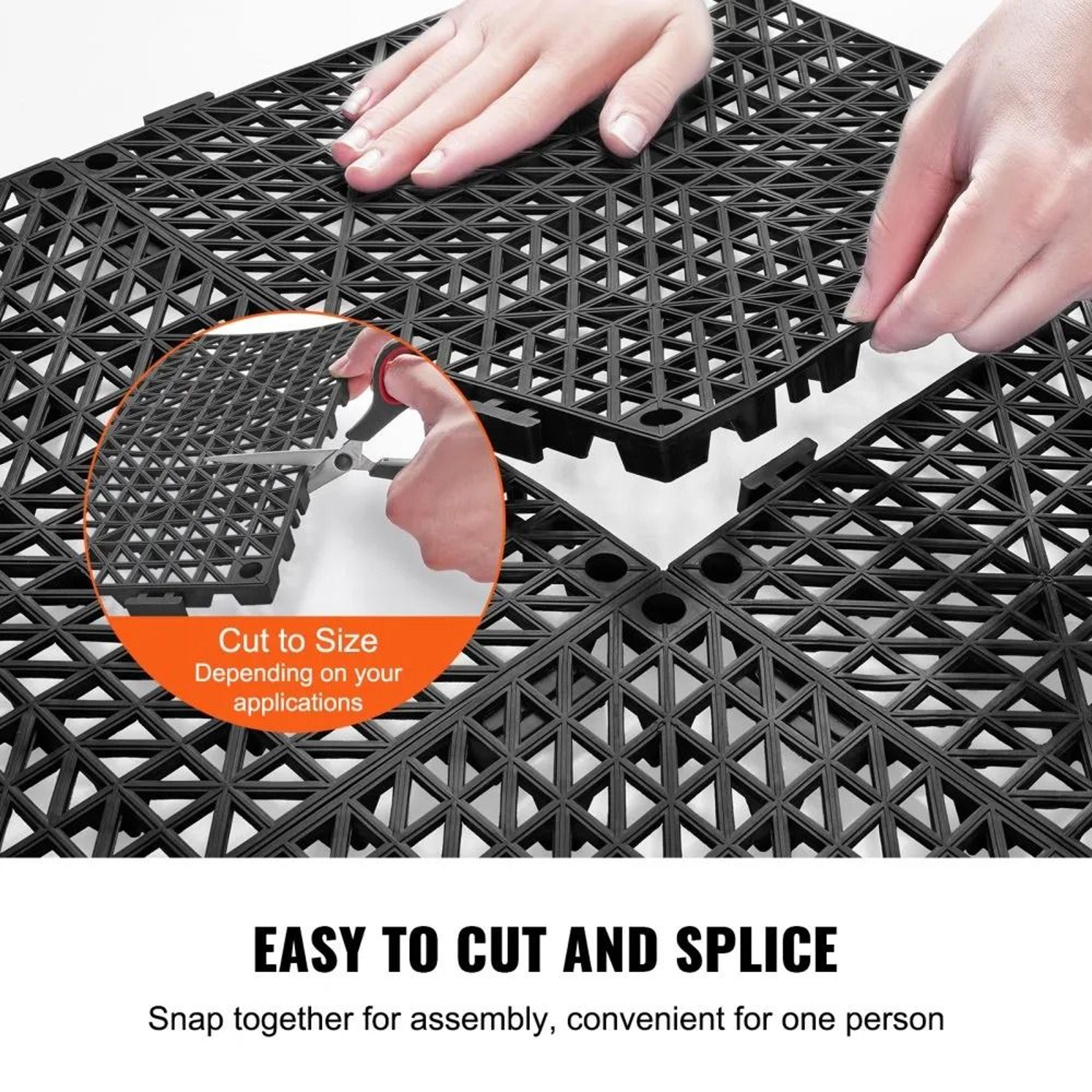 Interlocking Drainage Tiles NonSlip Waterproof Mats For Kitchens Pools Wet Areas 3