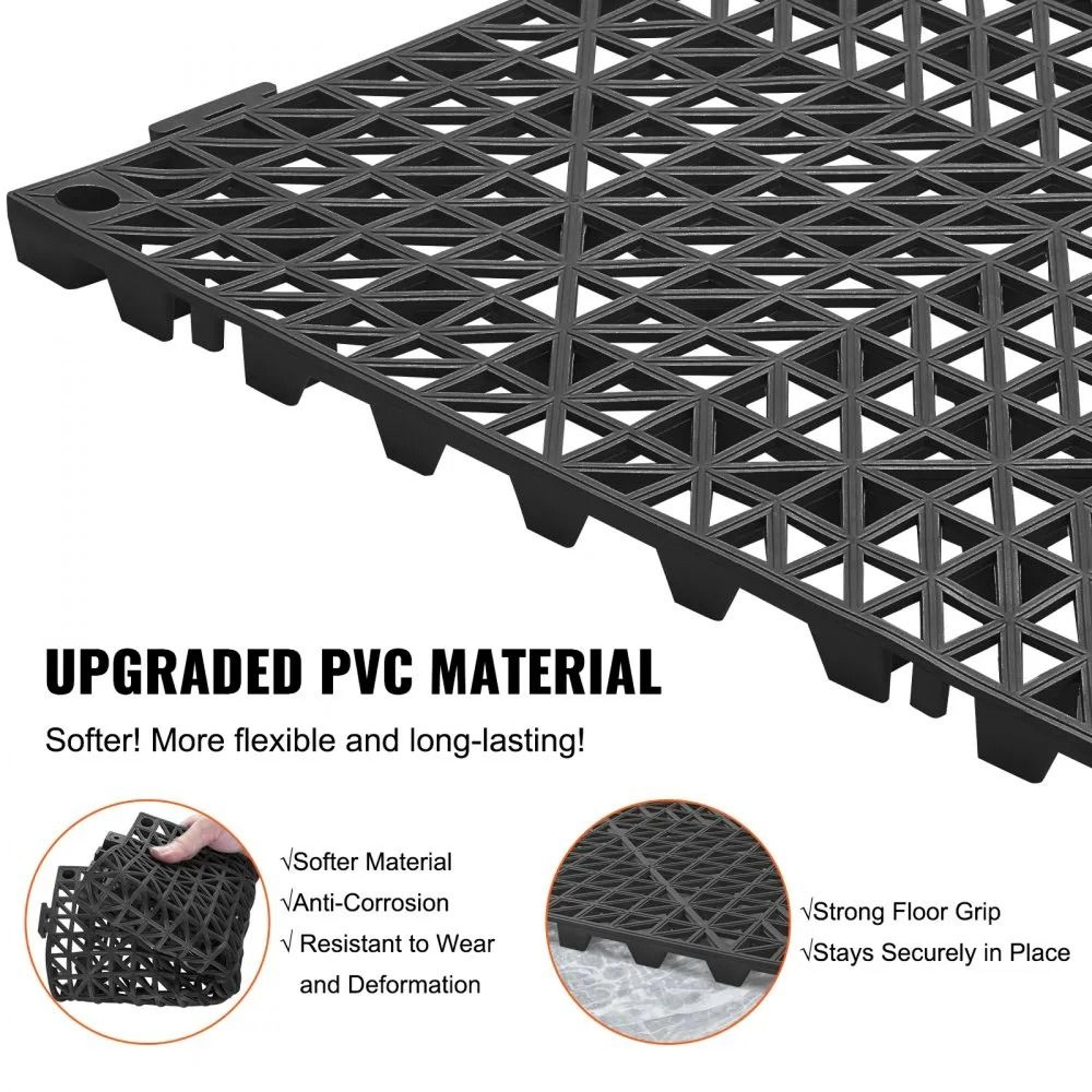 Interlocking Drainage Tiles NonSlip Waterproof Mats For Kitchens Pools Wet Areas 4