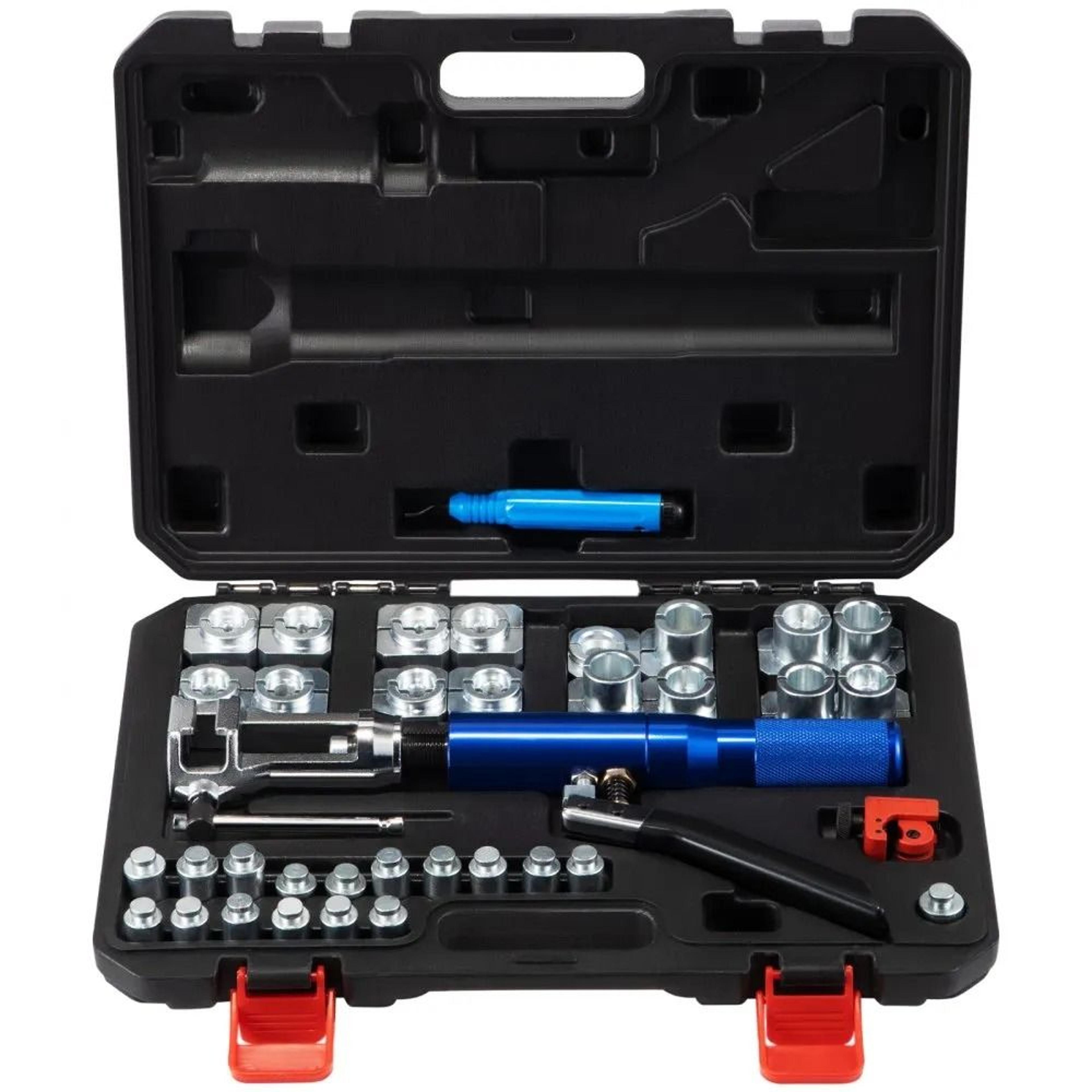 brake flaring tool kit, hydraulic flaring tool for double flares, brake line repair kit with tube cutter