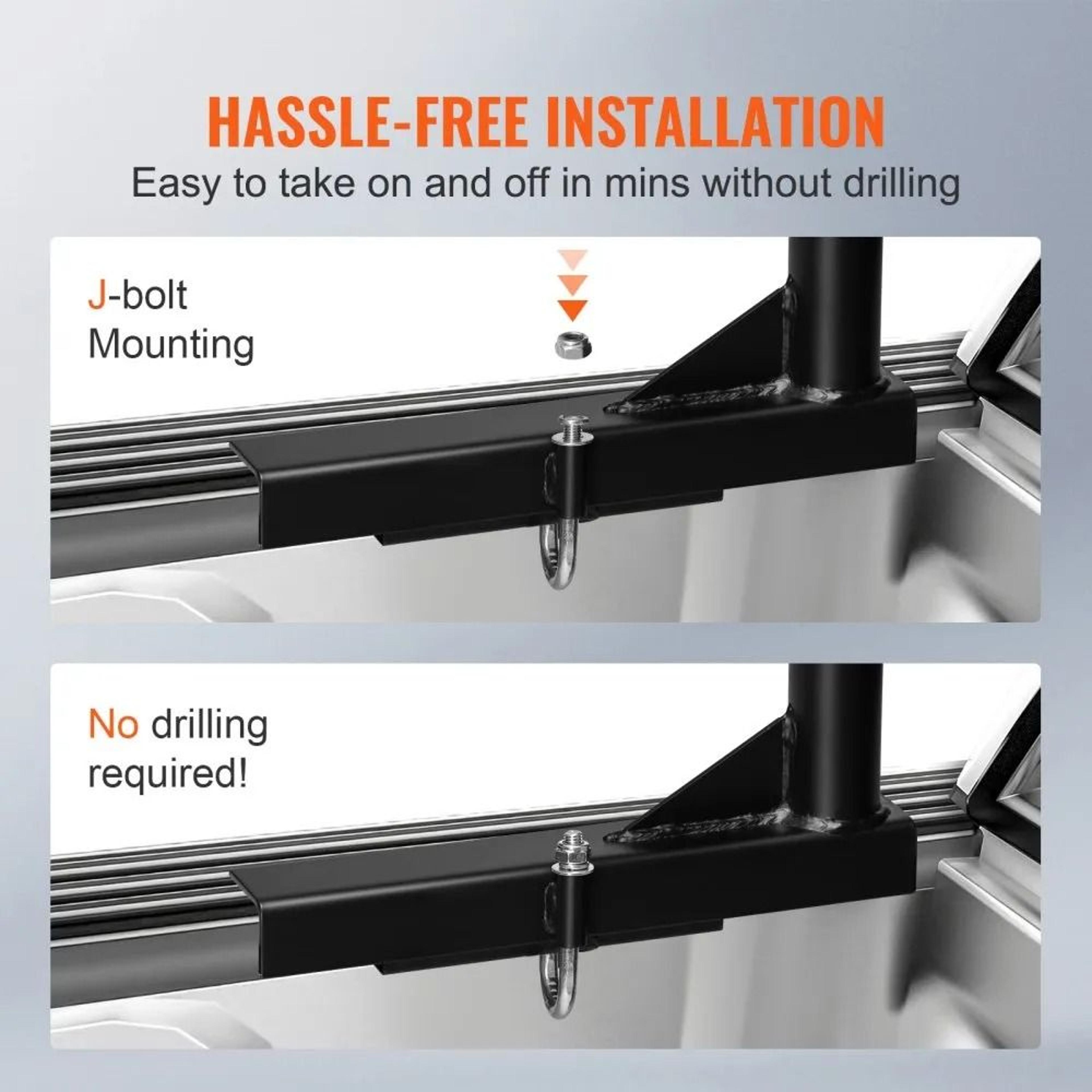 Heavy Duty Truck Rack Extendable Ladder Rack High Lbs Capacity NonDrilling Jbolts 5
