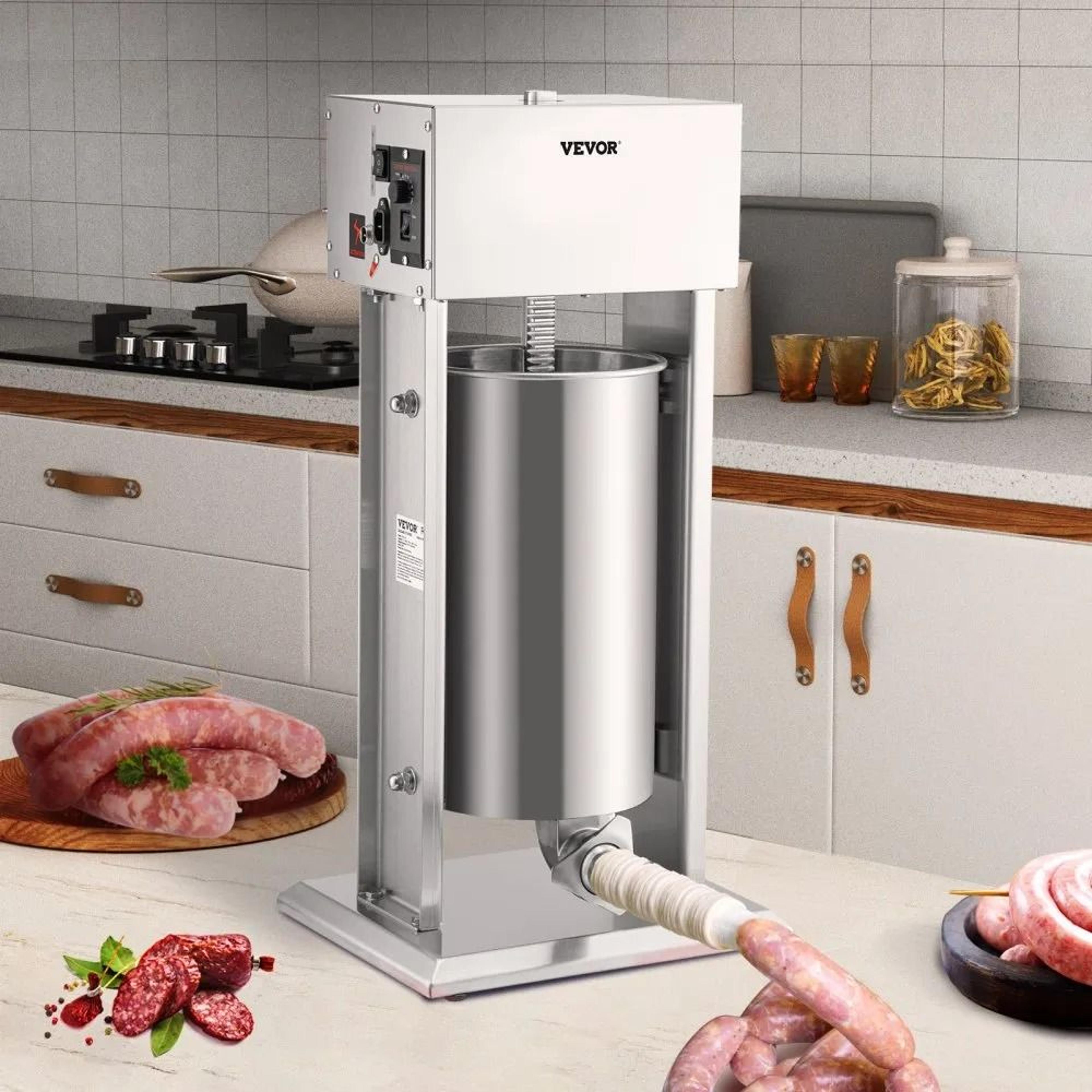 Electric Sausage Stuffer Vertical Food Grade Stainless Steel With Stepless Speed Regulation 6