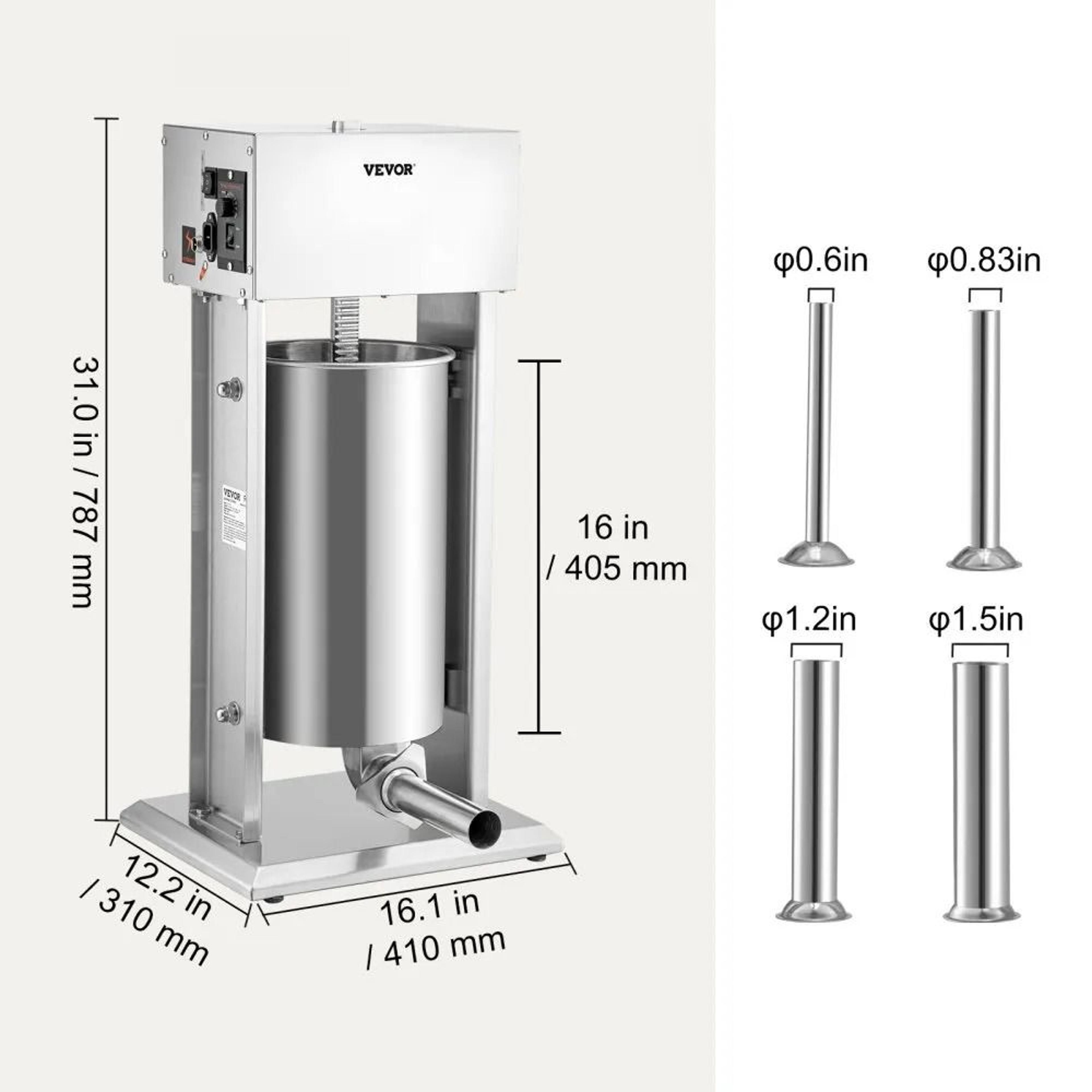 Electric Sausage Stuffer Vertical Food Grade Stainless Steel With Stepless Speed Regulation 7