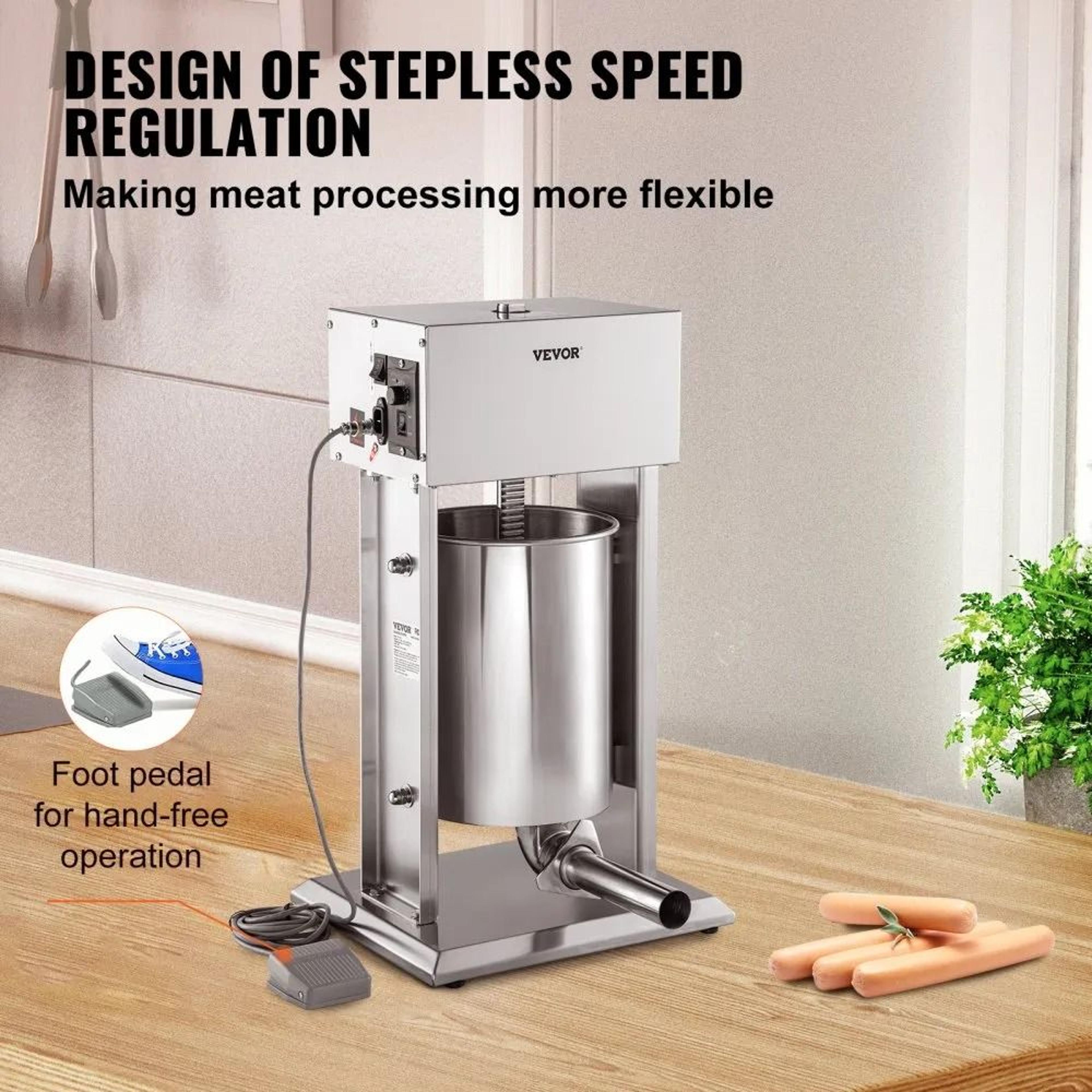 Electric Sausage Stuffer Vertical Food Grade Stainless Steel With Stepless Speed Regulation 4