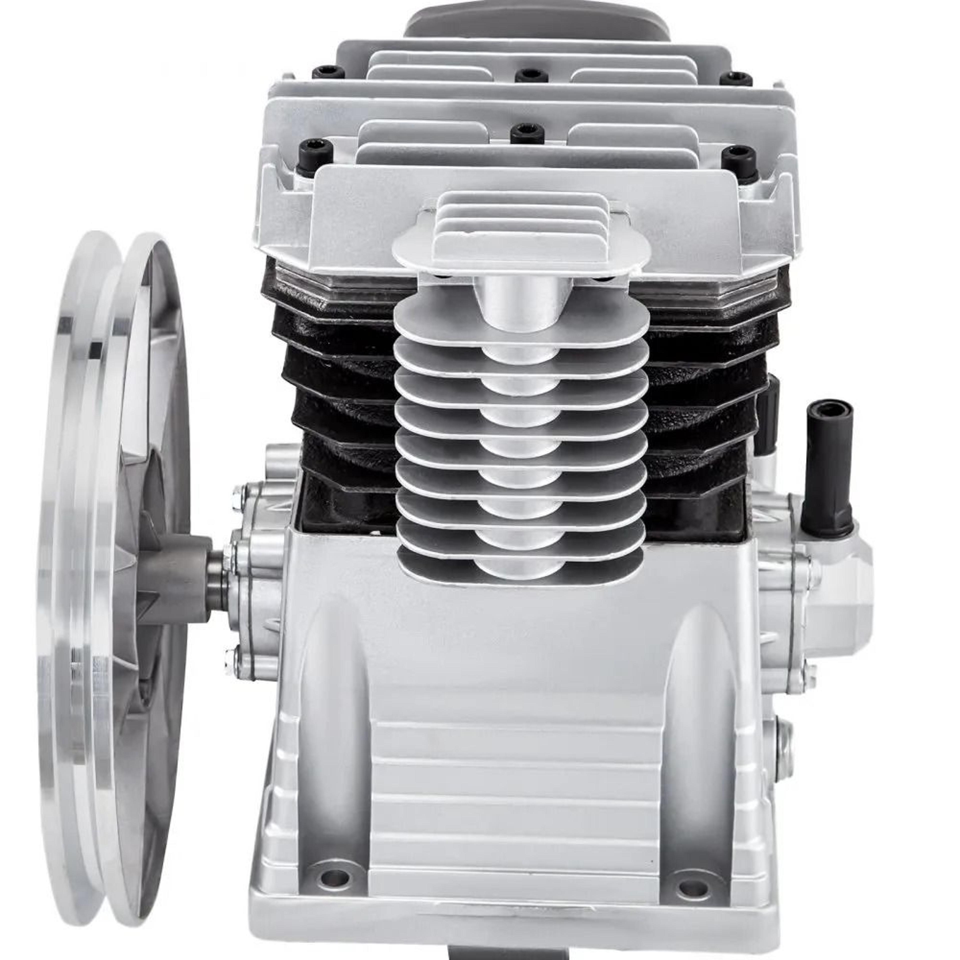 Air Compressor Pump Industrial Head Motor Twin Cylinder Aluminum Piston Style Splash Lubrication 11