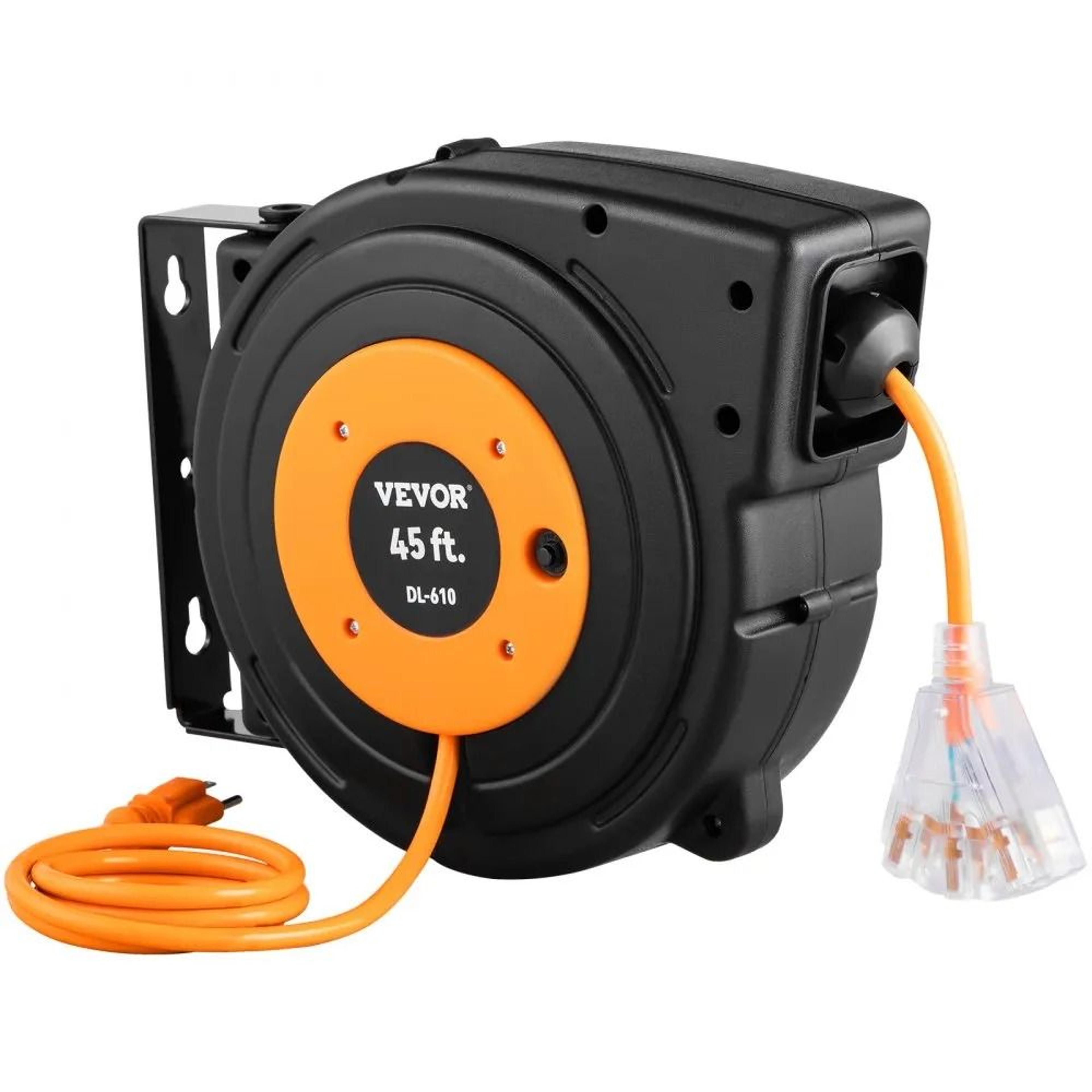 Heavy Duty Retractable Extension Cord Reel Power Cord 9