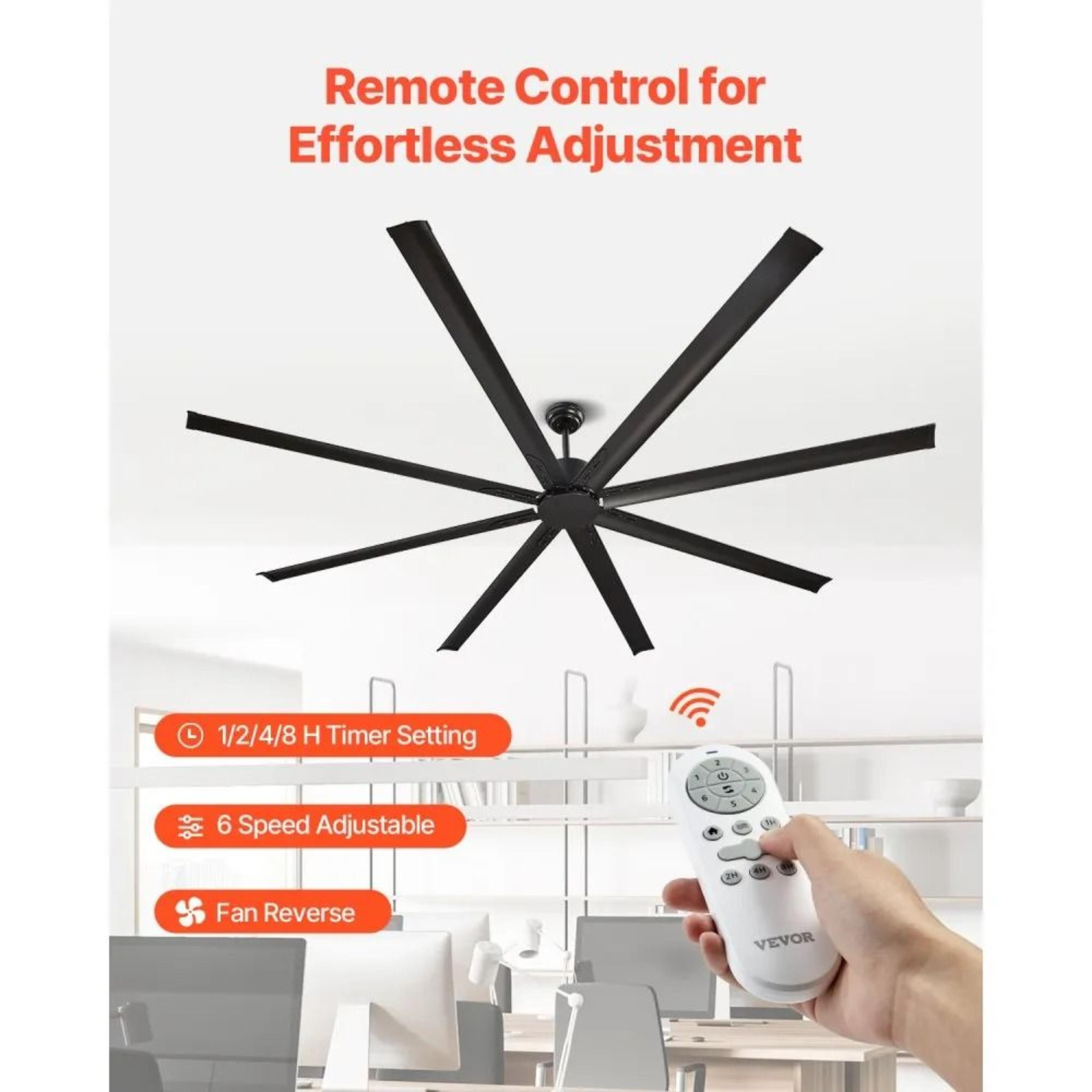 Modern Low Profile Ceiling Fan Without Light Reversible DC Motor Speed Remote Control Aluminum Blad 1