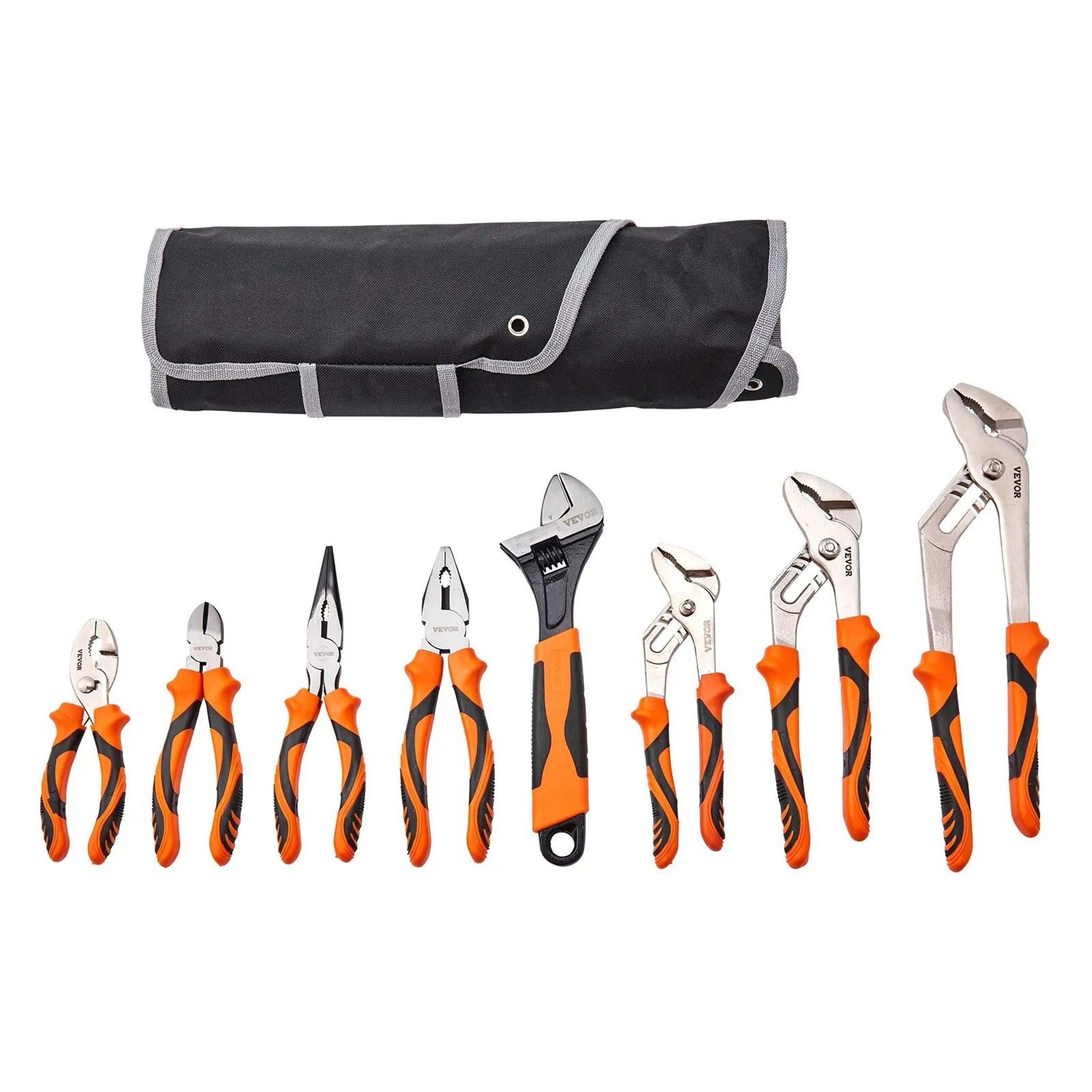 pliers set with tool bag, high carbon steel tool kit for diy, electrical & mechanical work