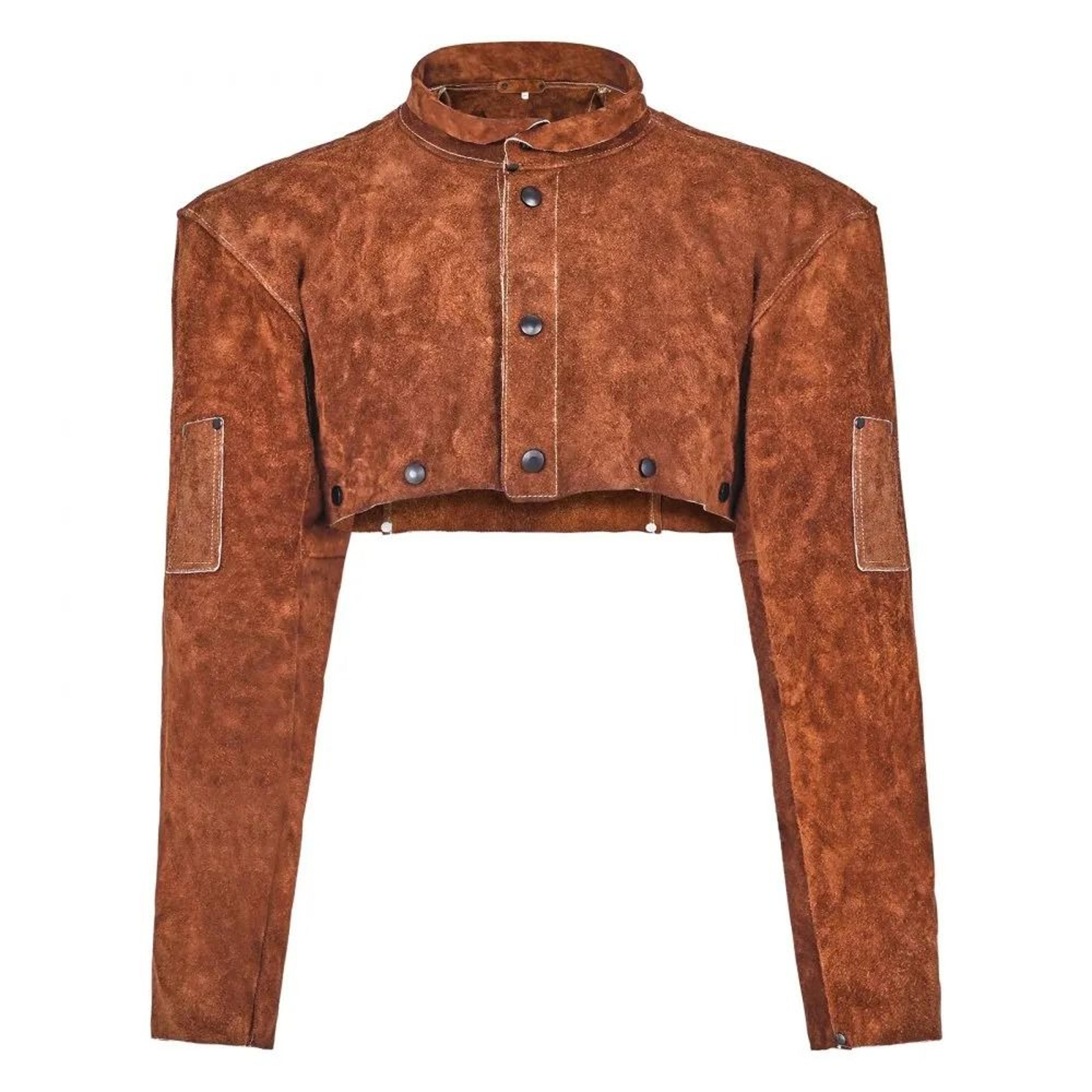 flame resistant leather welding cape sleeve with kevlar stitching for welders