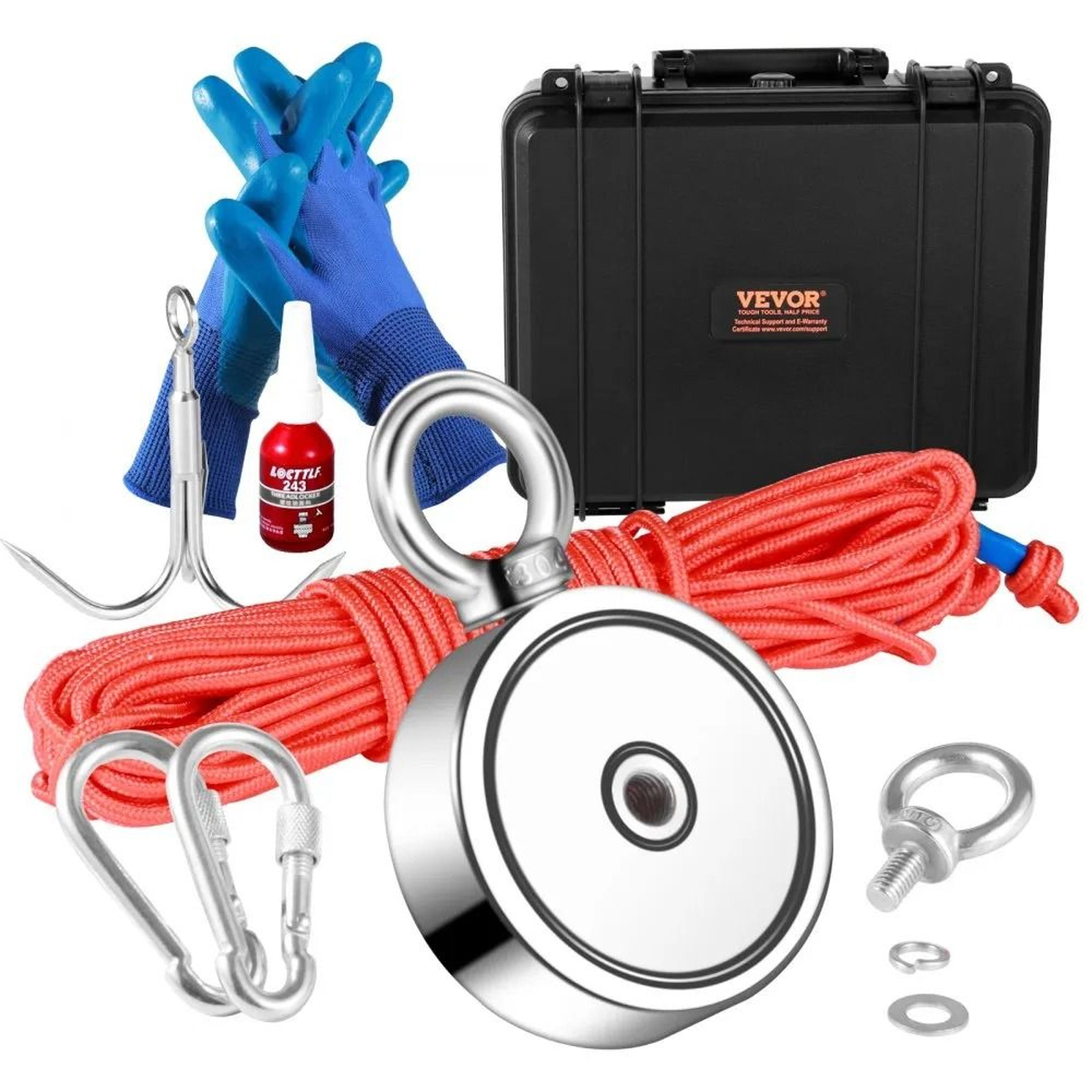 double sided magnet fishing kit with neodymium magnet & rope