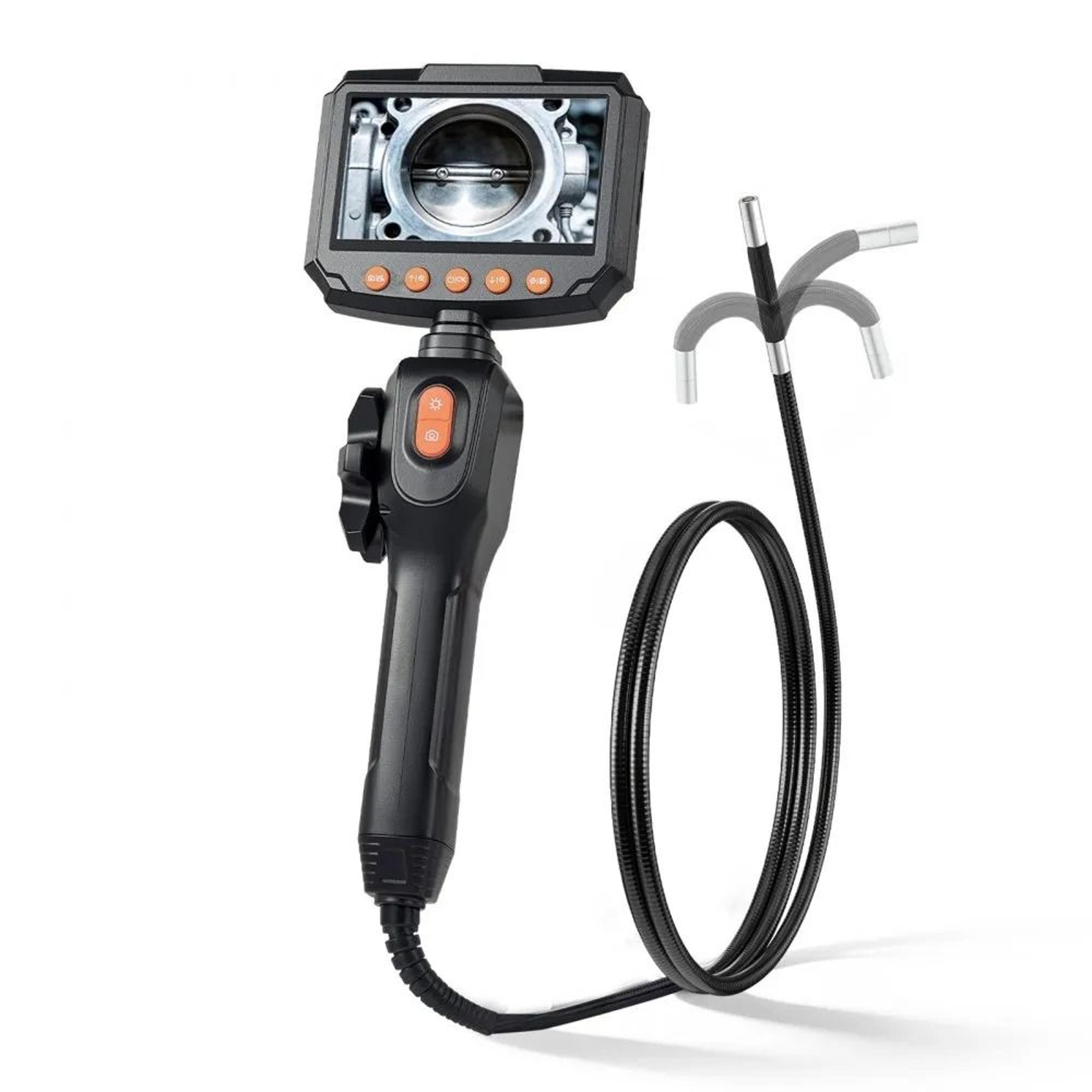 articulating borescope camera with hd screen & waterproof inspection probe