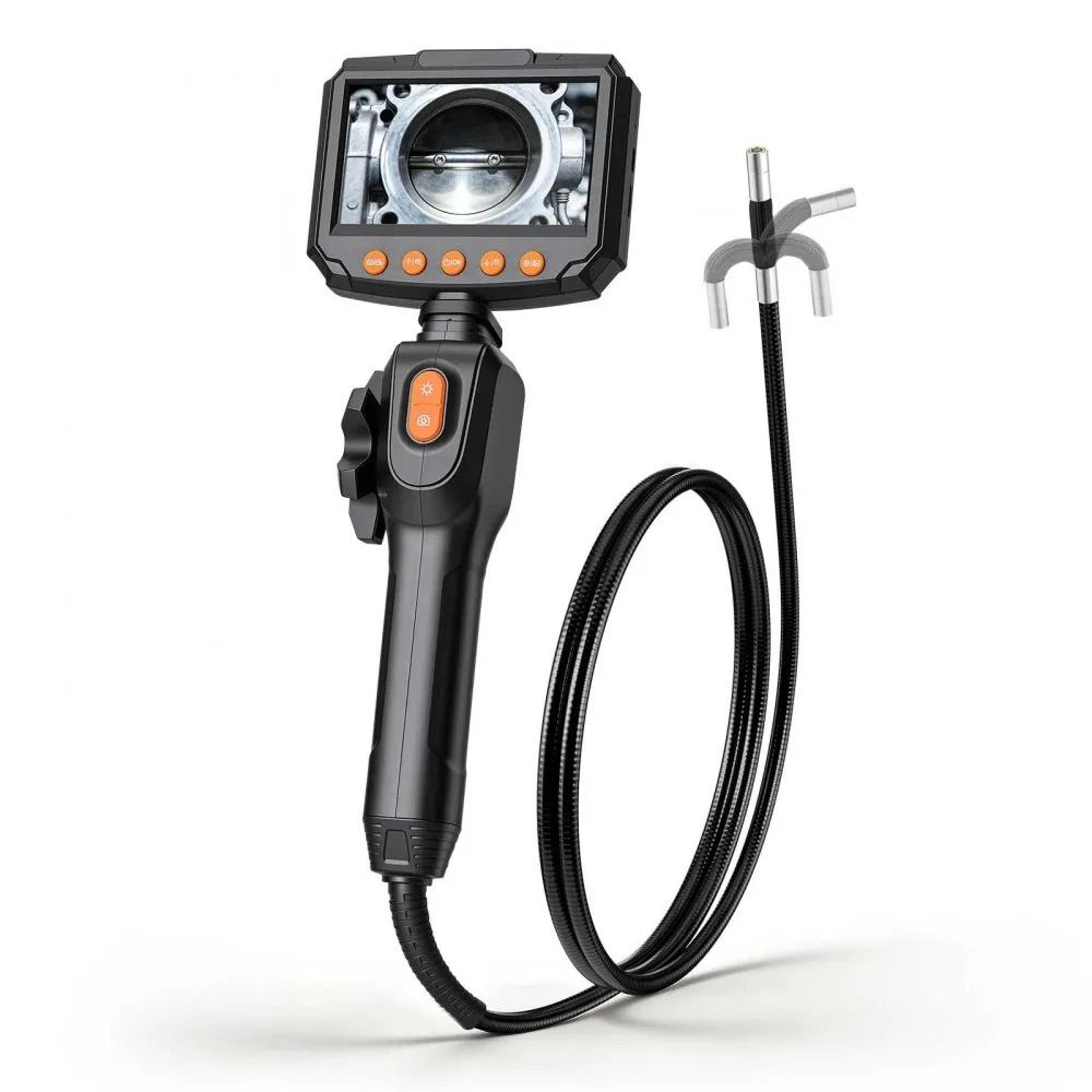 hd articulating endoscope camera with ips screen & ip67 waterproof snake probe