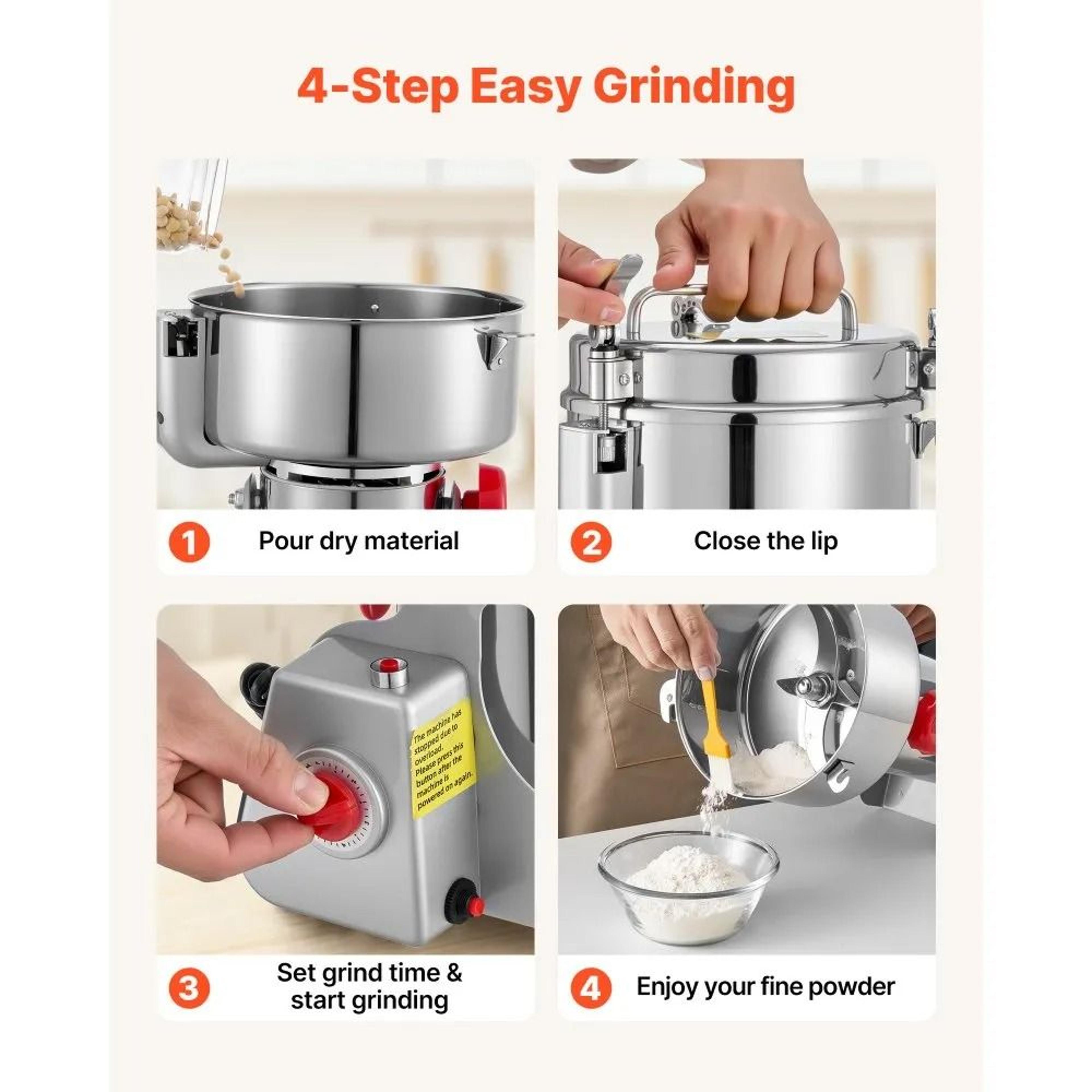 Electric Grain Mill Grinder High Speed Spice  Coffee Powder Pulverizer 5