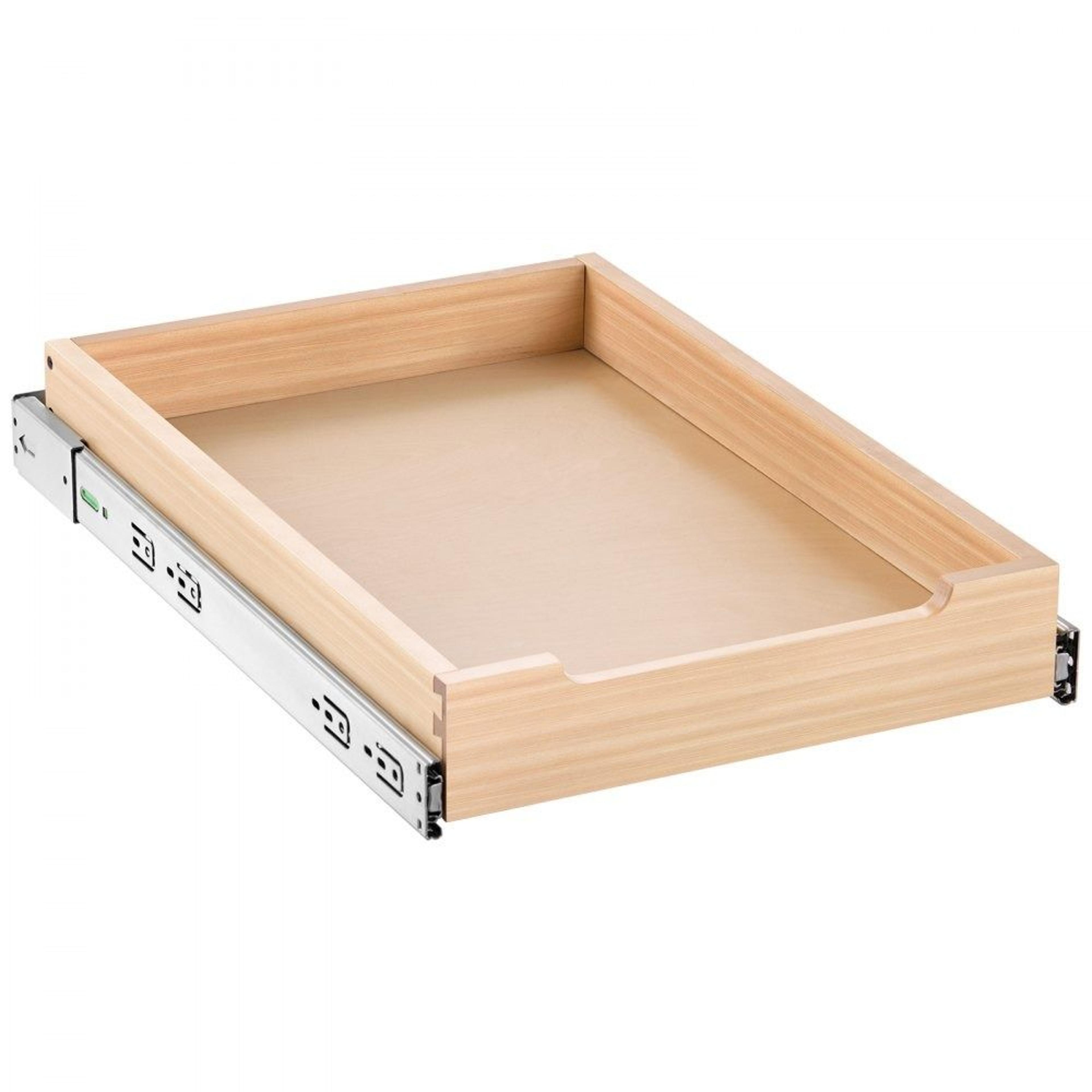 soft close pull out cabinet organizer drawer wood sliding shelf for kitchen storage