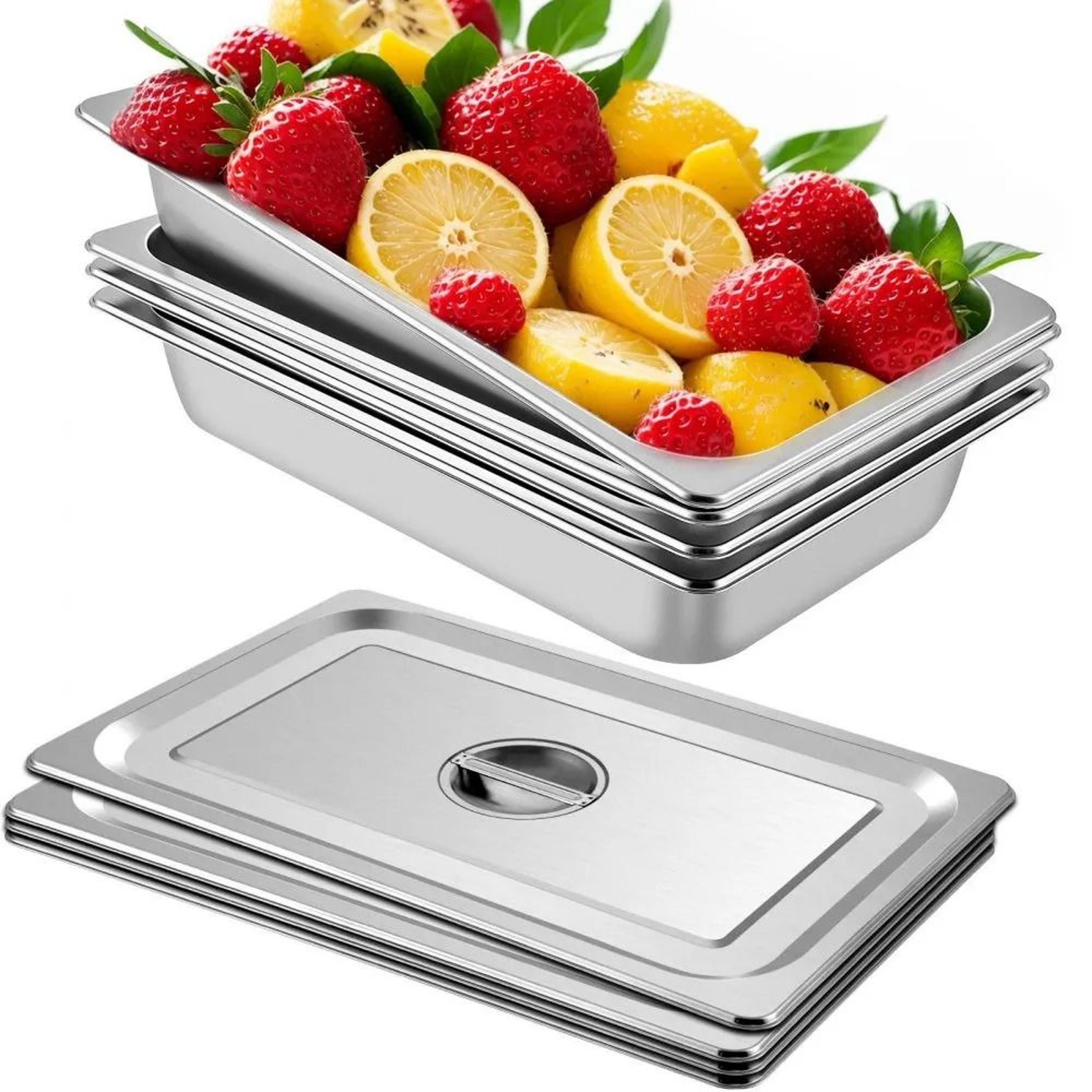 steam table pans with lids deep stainless steel hotel pans for catering & buffet service