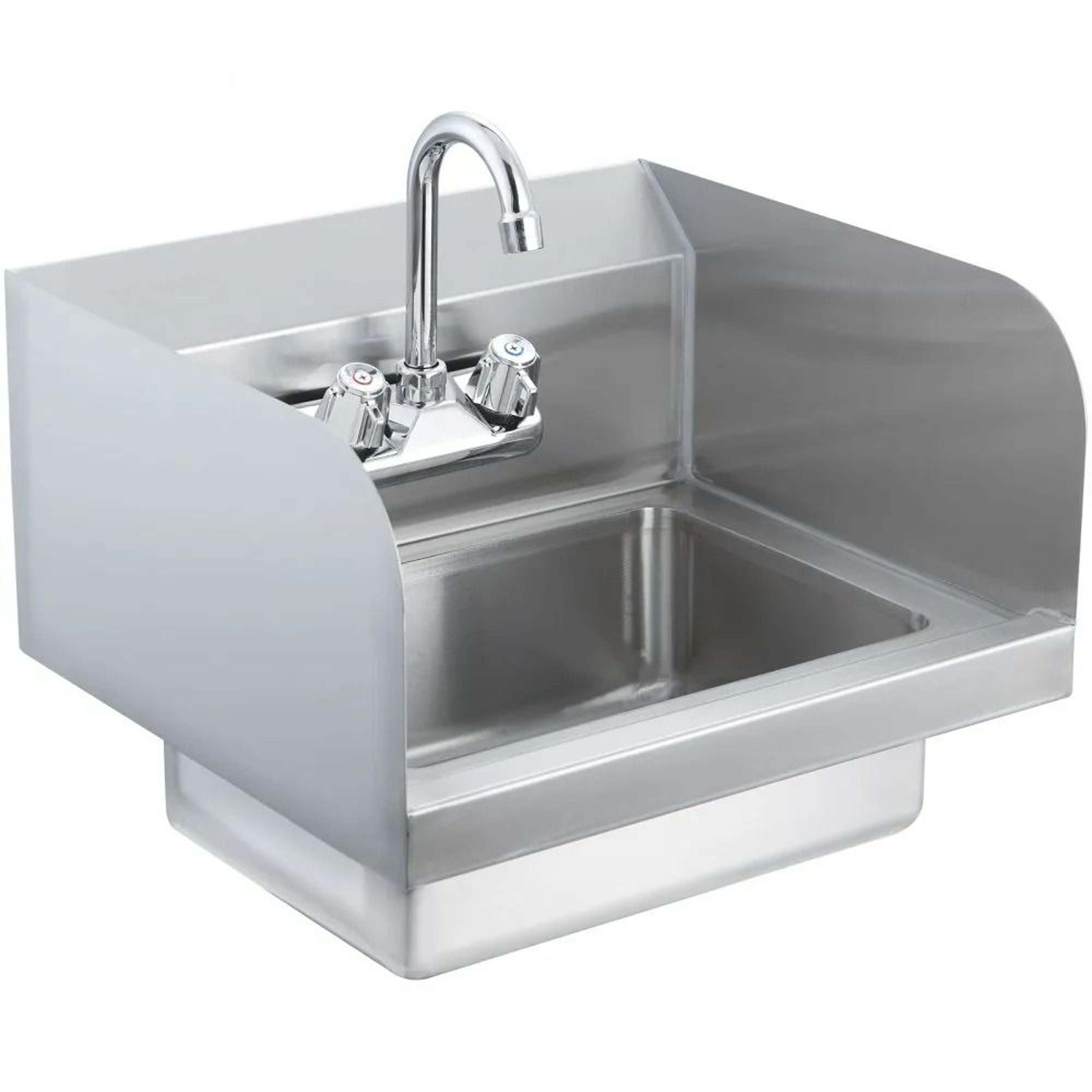 commercial hand sink wall mount stainless steel utility sink with side splash