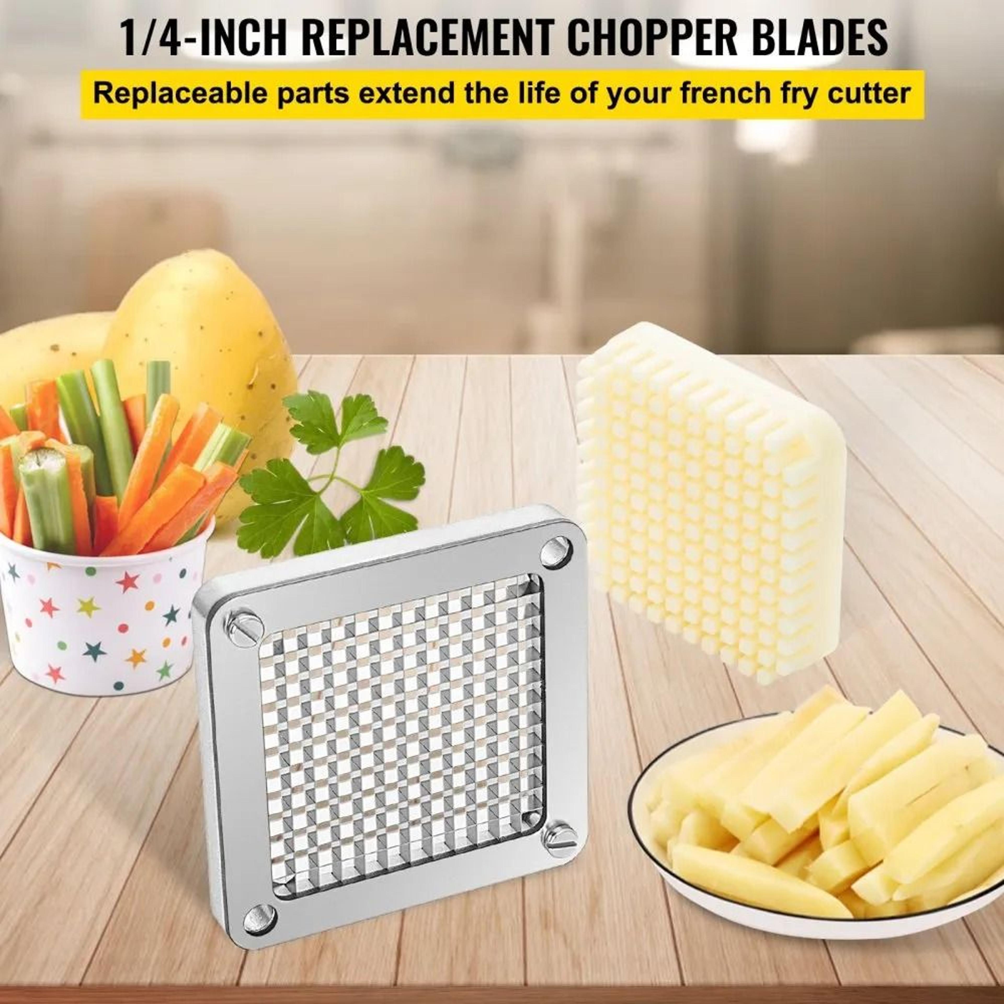 French Fry Cutter Replacement Blade Set With Push Block And Stainless Steel Dicer Blades 1