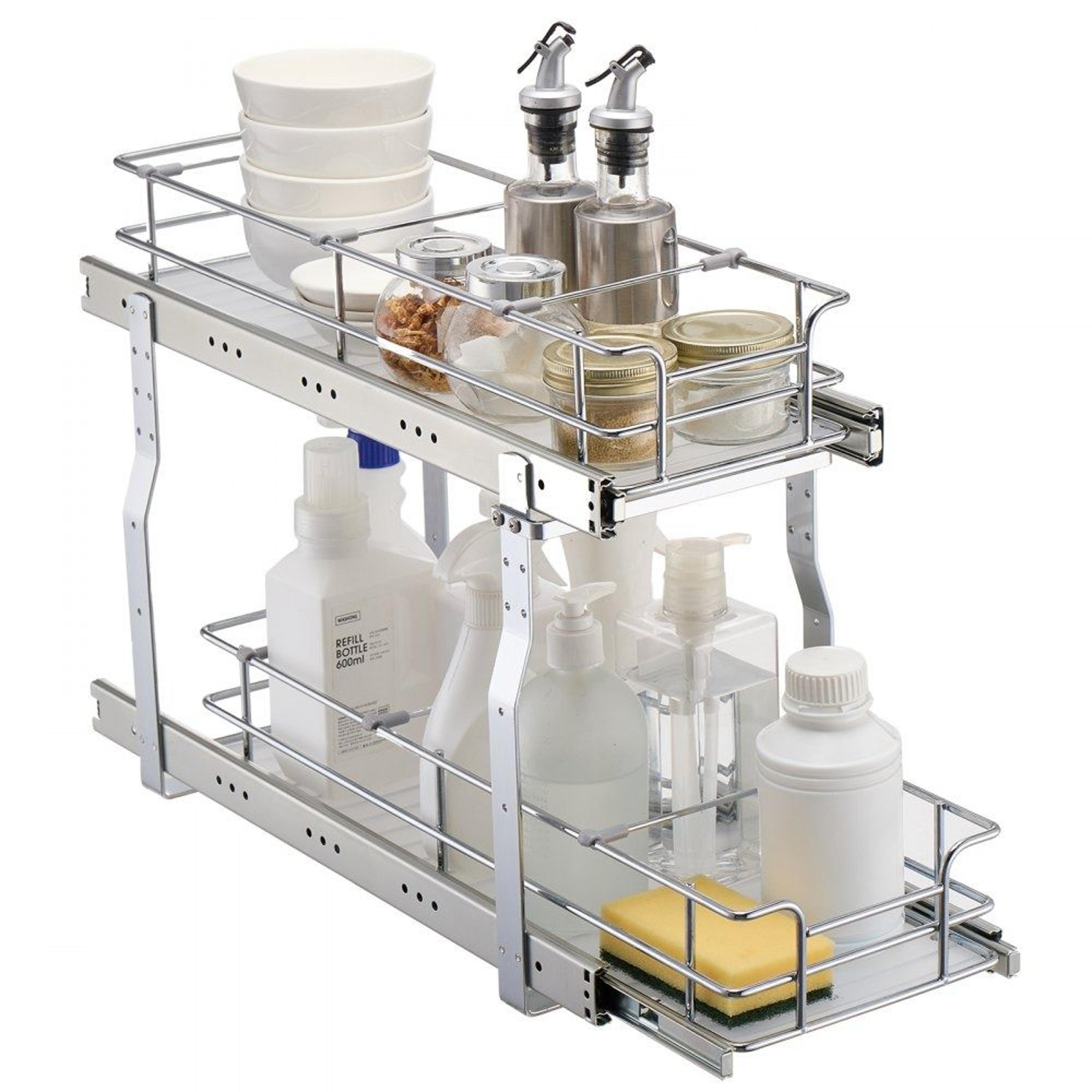 heavy duty pull out cabinet organizer tier under sink organizer with sliding drawers