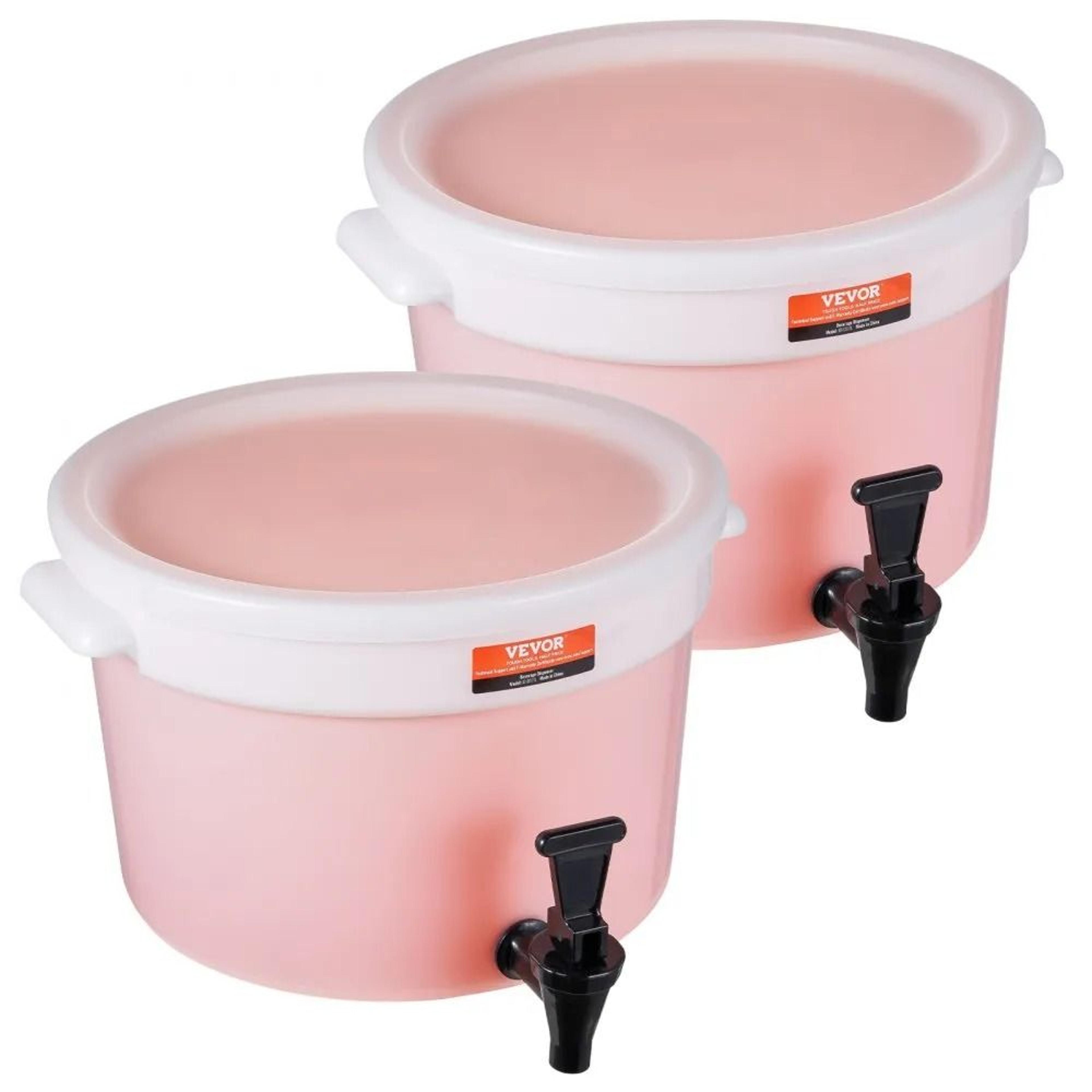beverage dispenser set with spigot & lid for parties, juice & lemonade