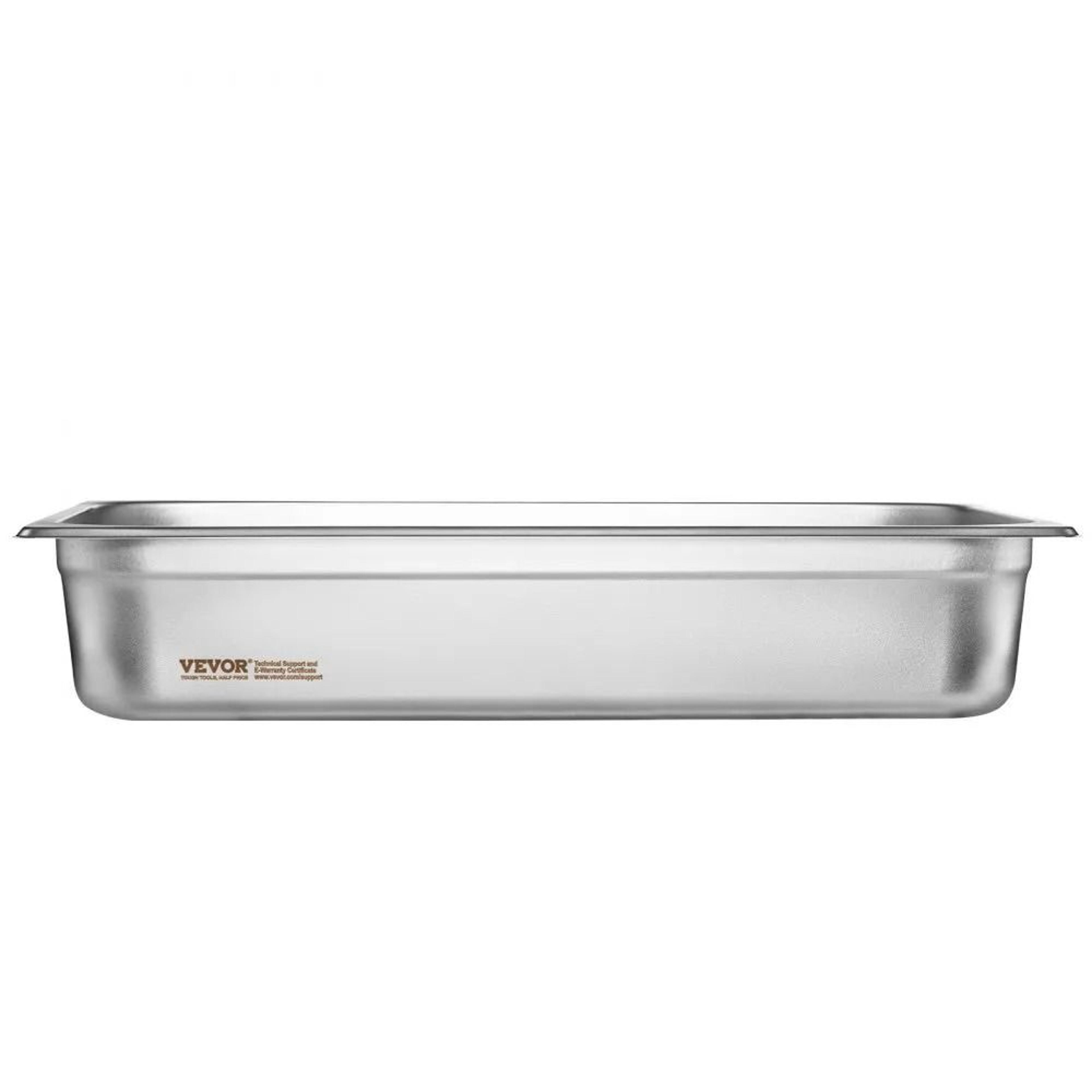 Full Size Stainless Steel Hotel Pans With Lids Pack Deep Steam Table Pans 7
