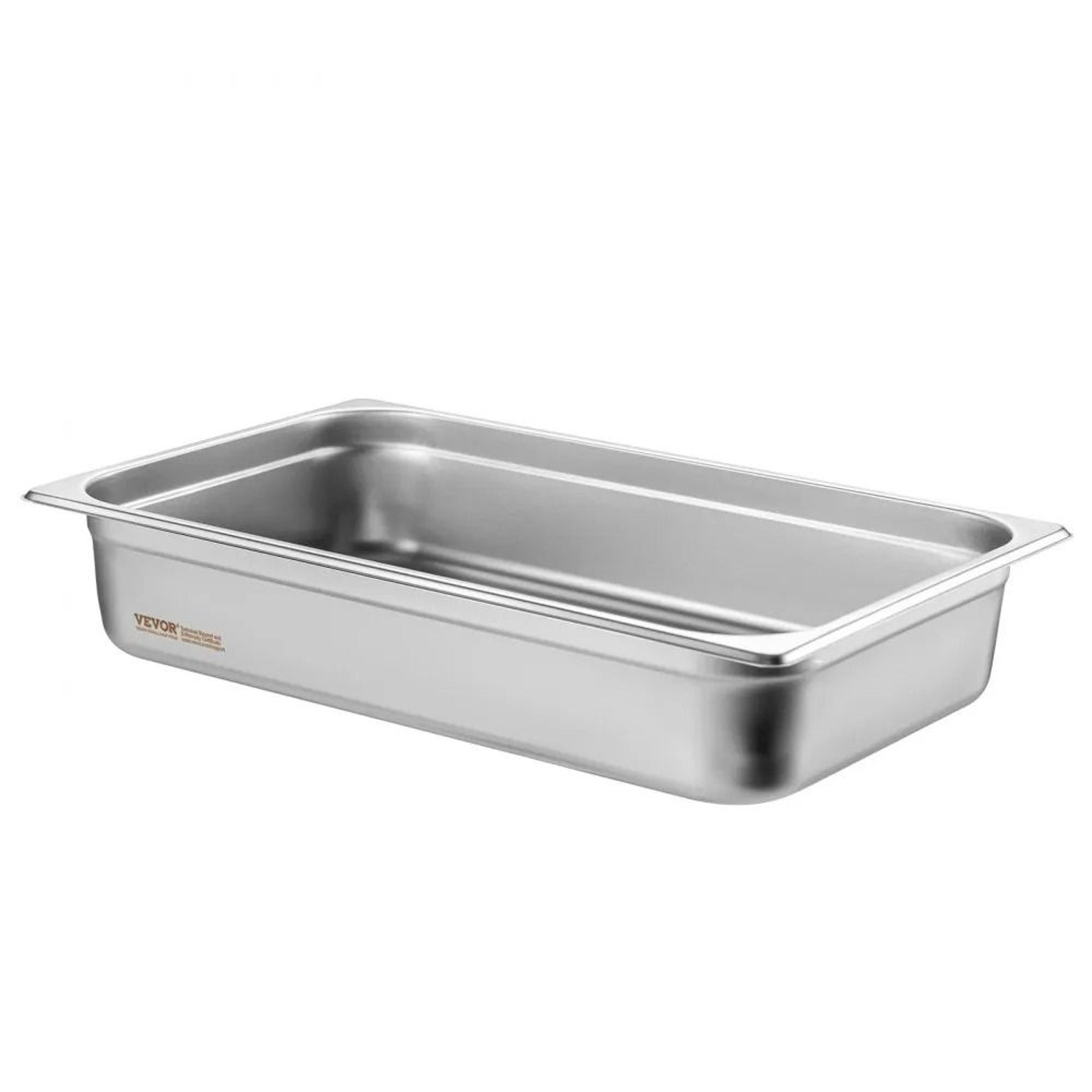 Full Size Stainless Steel Hotel Pans With Lids Pack Deep Steam Table Pans 9