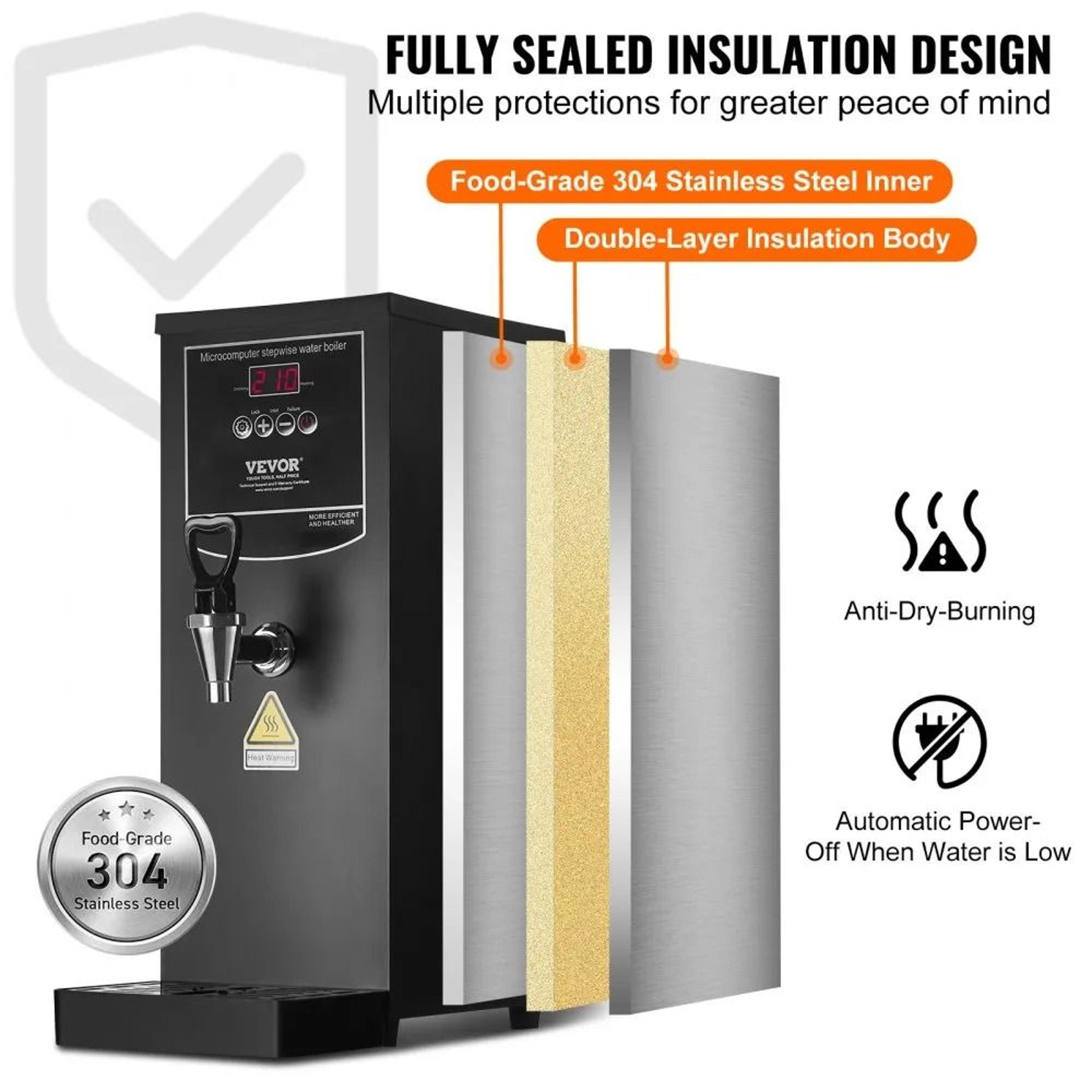 Commercial Water Boiler With Auto Refill  Fast Heating Hot Water Dispenser 2