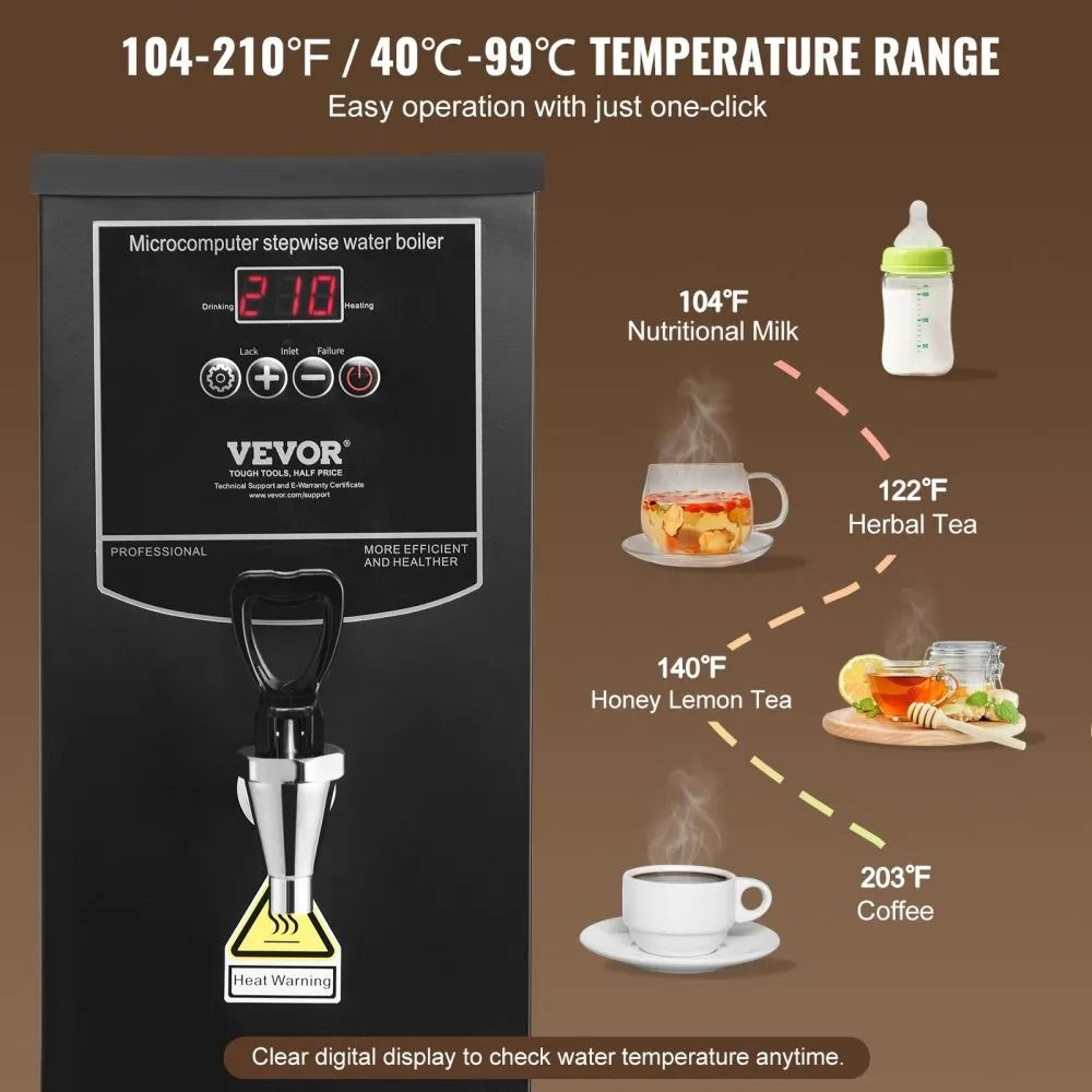 Commercial Water Boiler With Auto Refill  Fast Heating Hot Water Dispenser 4