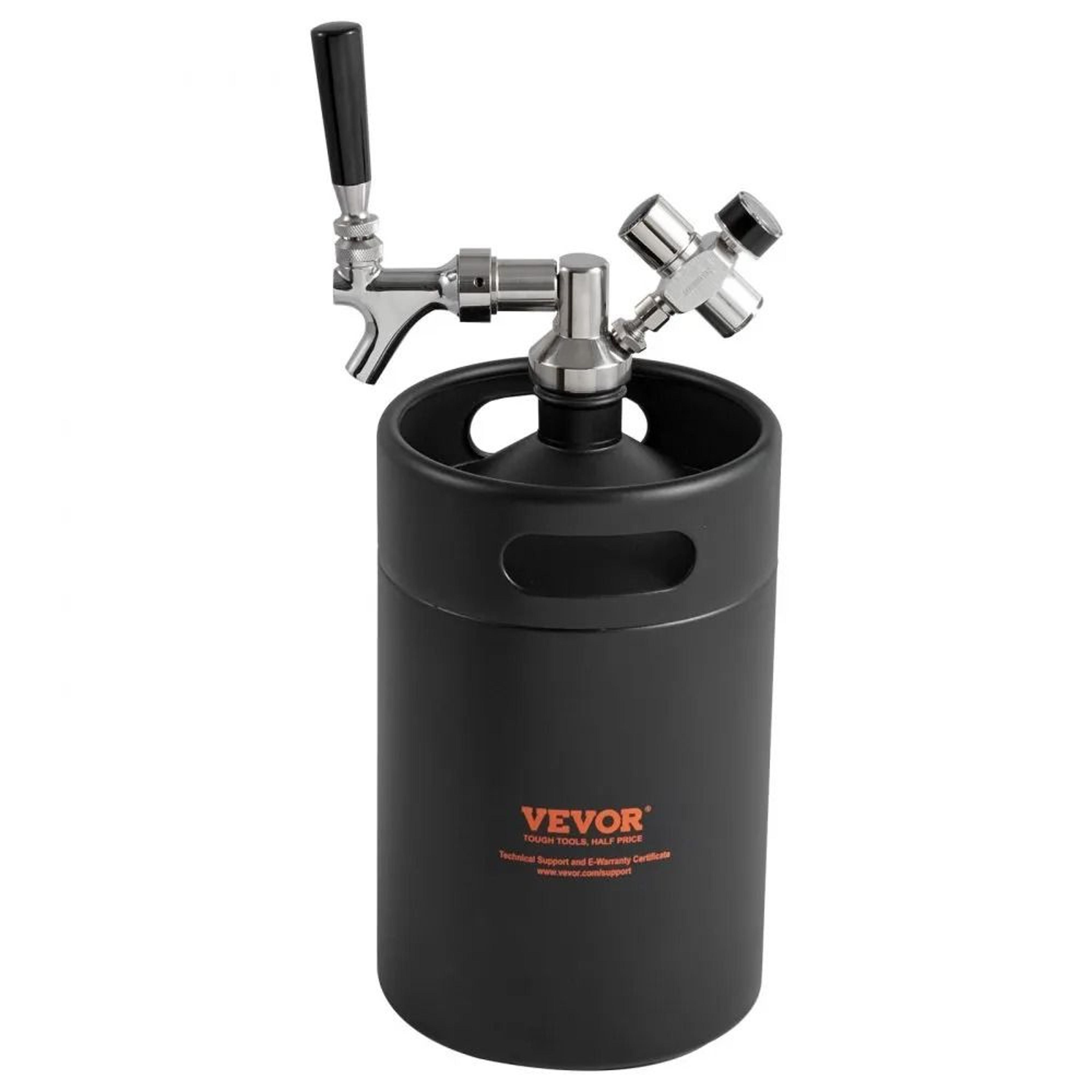 Beer Growler Tap System Stainless Steel Mini Keg With CO2 Regulator 10