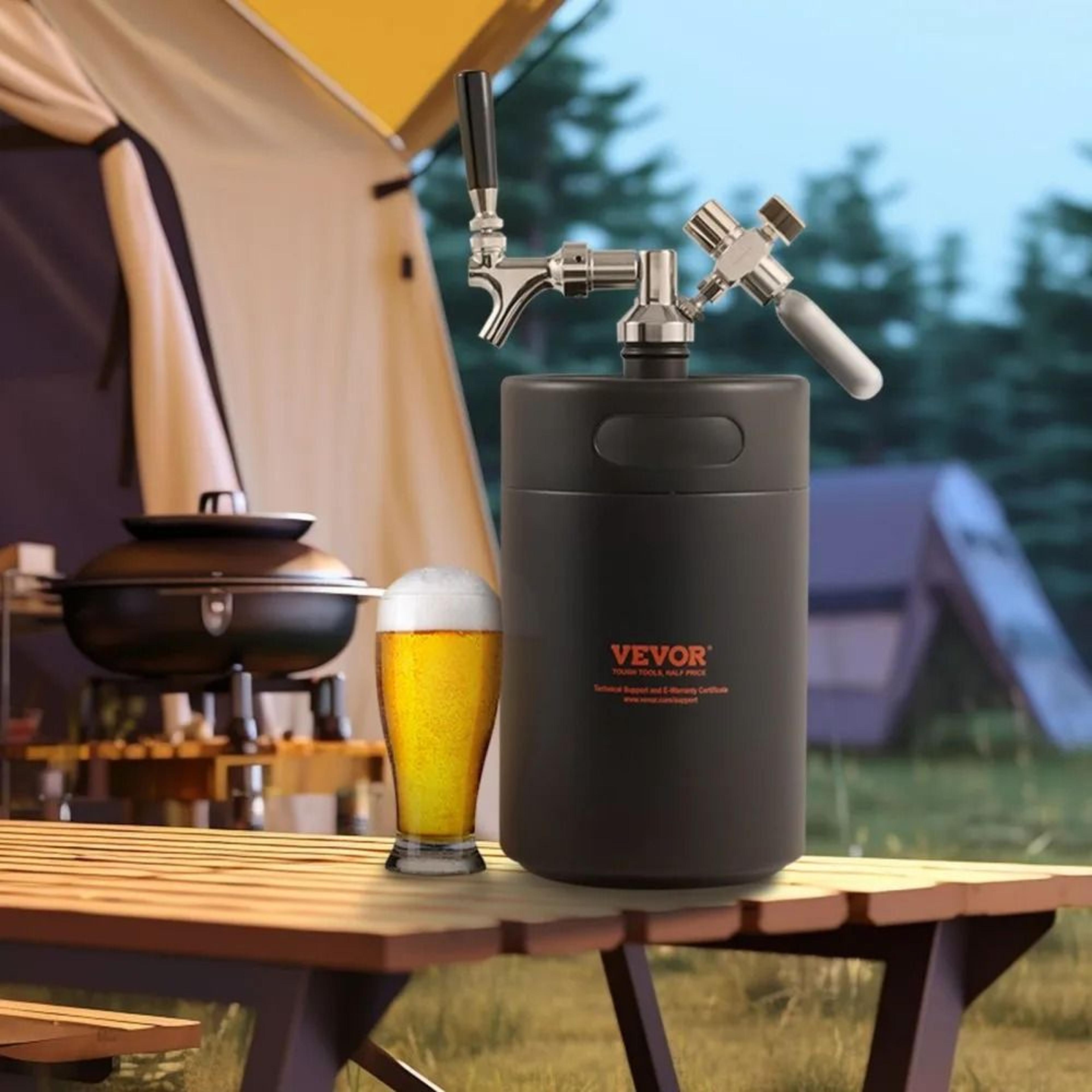 Beer Growler Tap System Stainless Steel Mini Keg With CO2 Regulator 6
