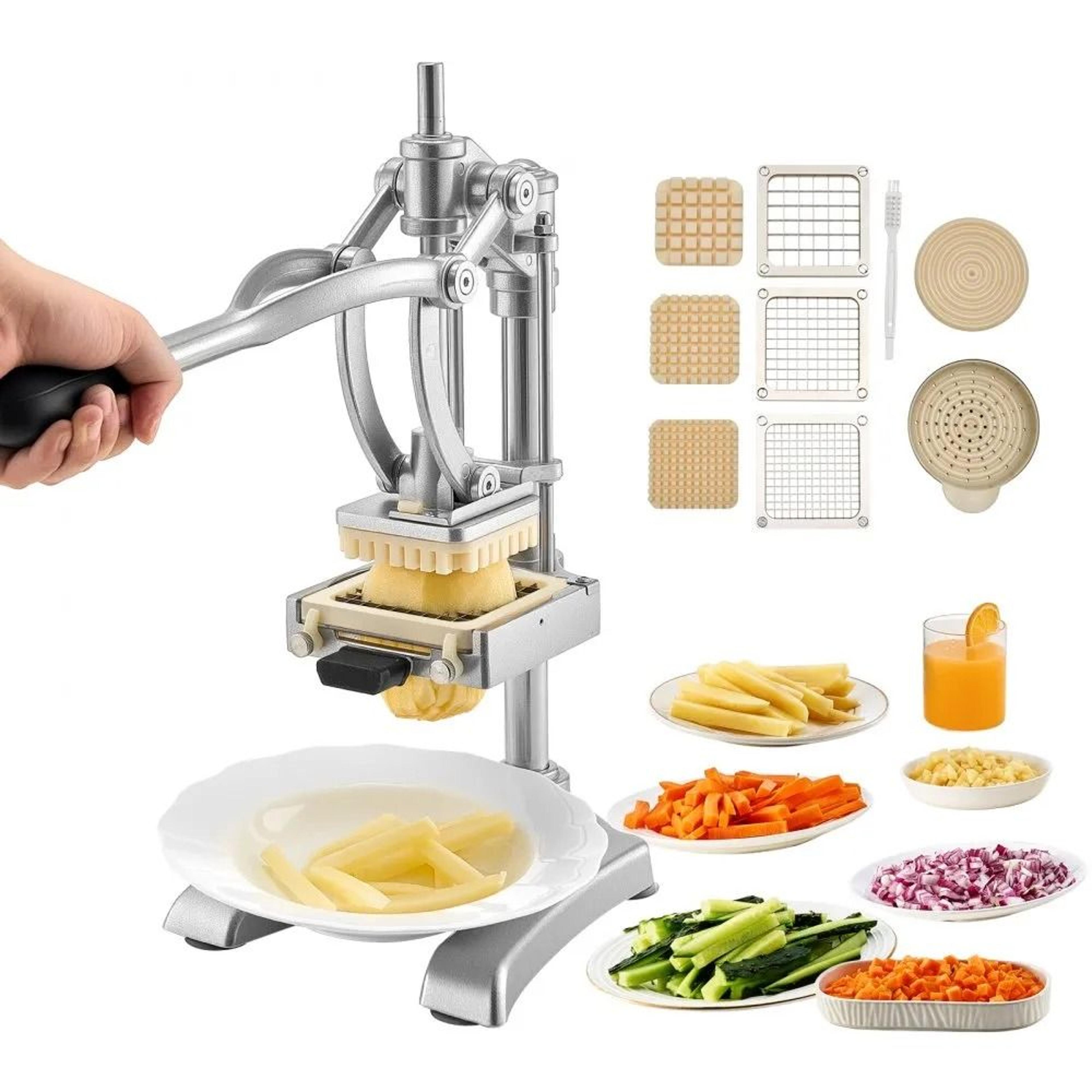 commercial french fry cutter & manual vegetable chopper slicer with juicer blades