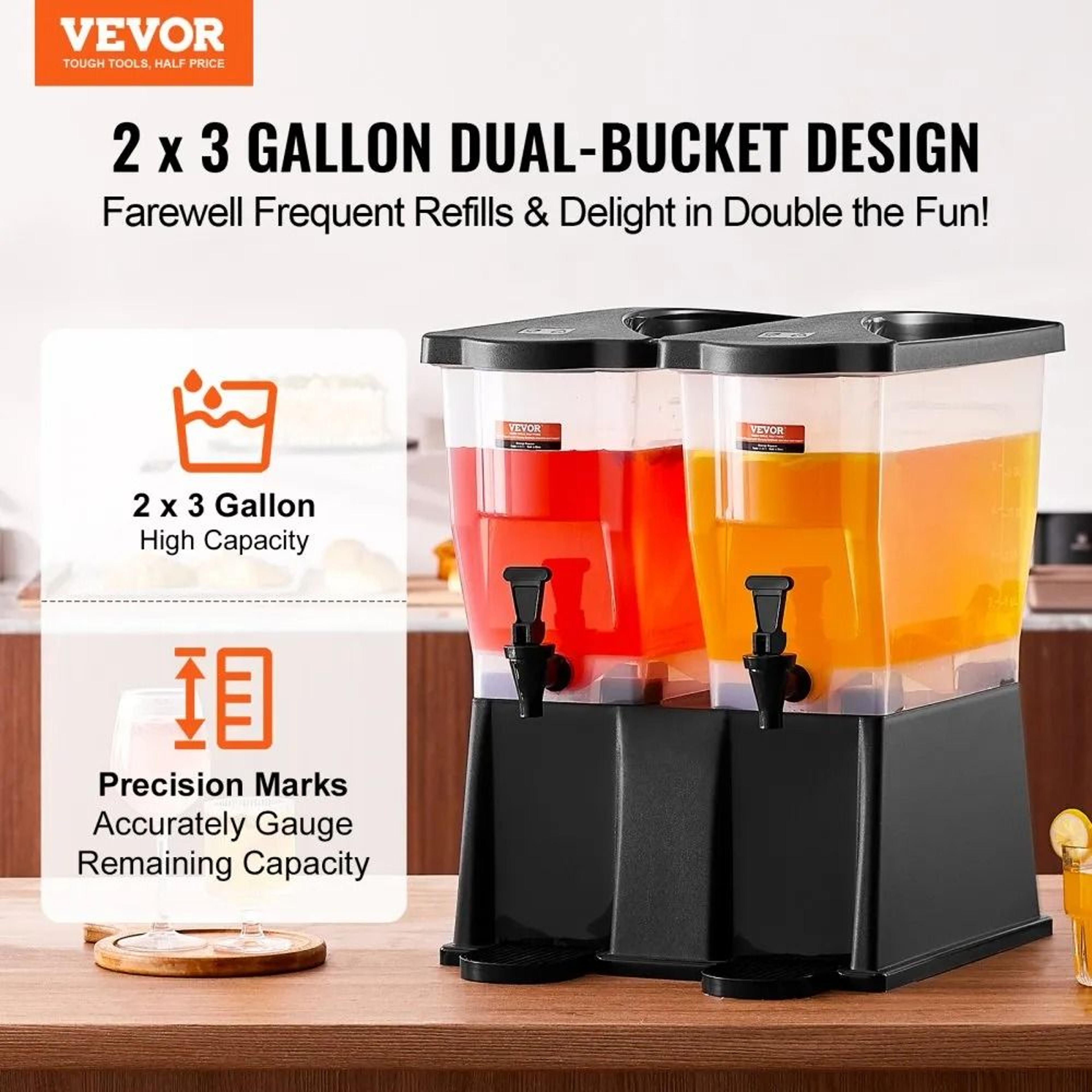 Premium Dual Party Beverage Drink Dispenser With Stand  Spigots 4