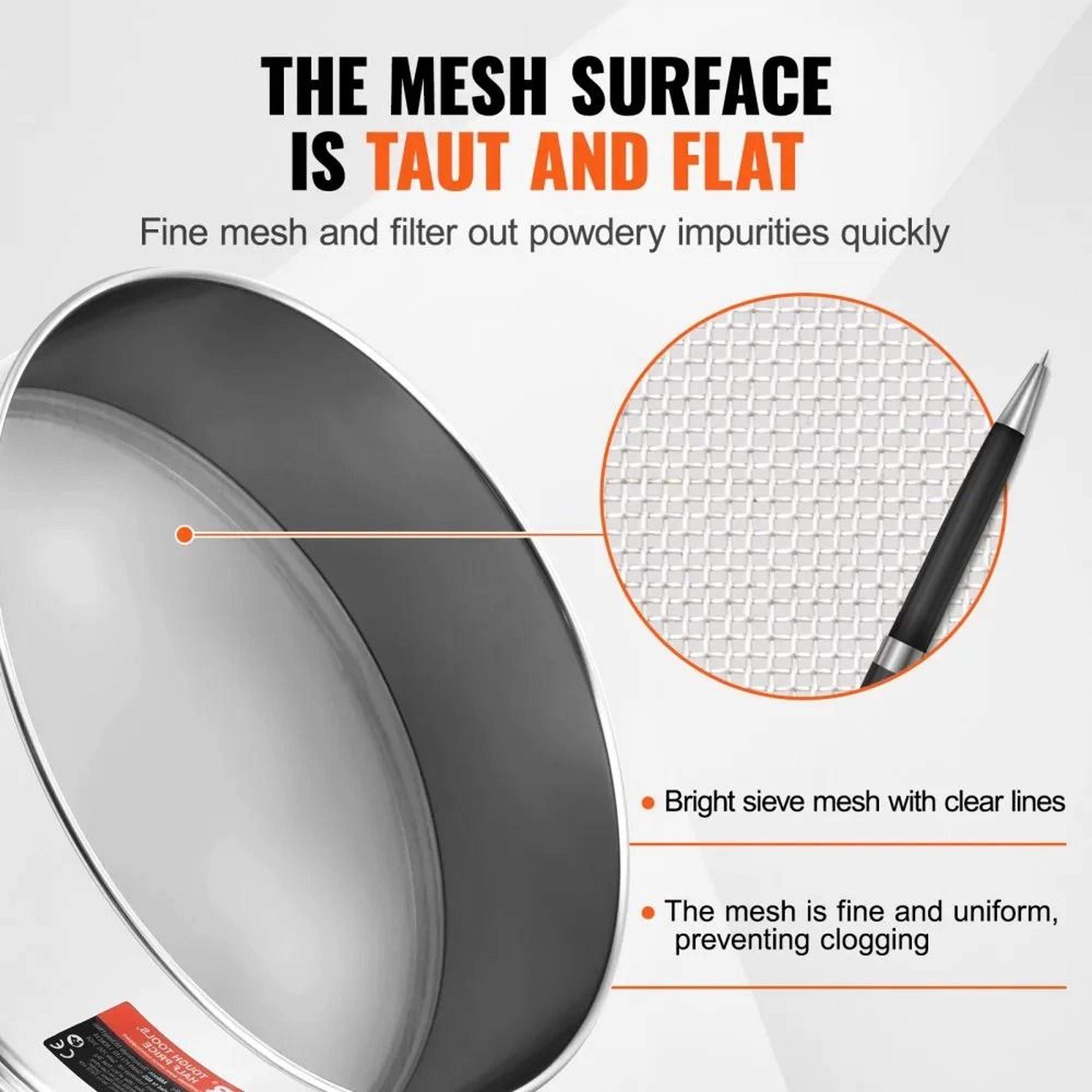 Mesh Flour Sifter Stainless Steel Fine Mesh Strainer For Baking  Dry Ingredients 4