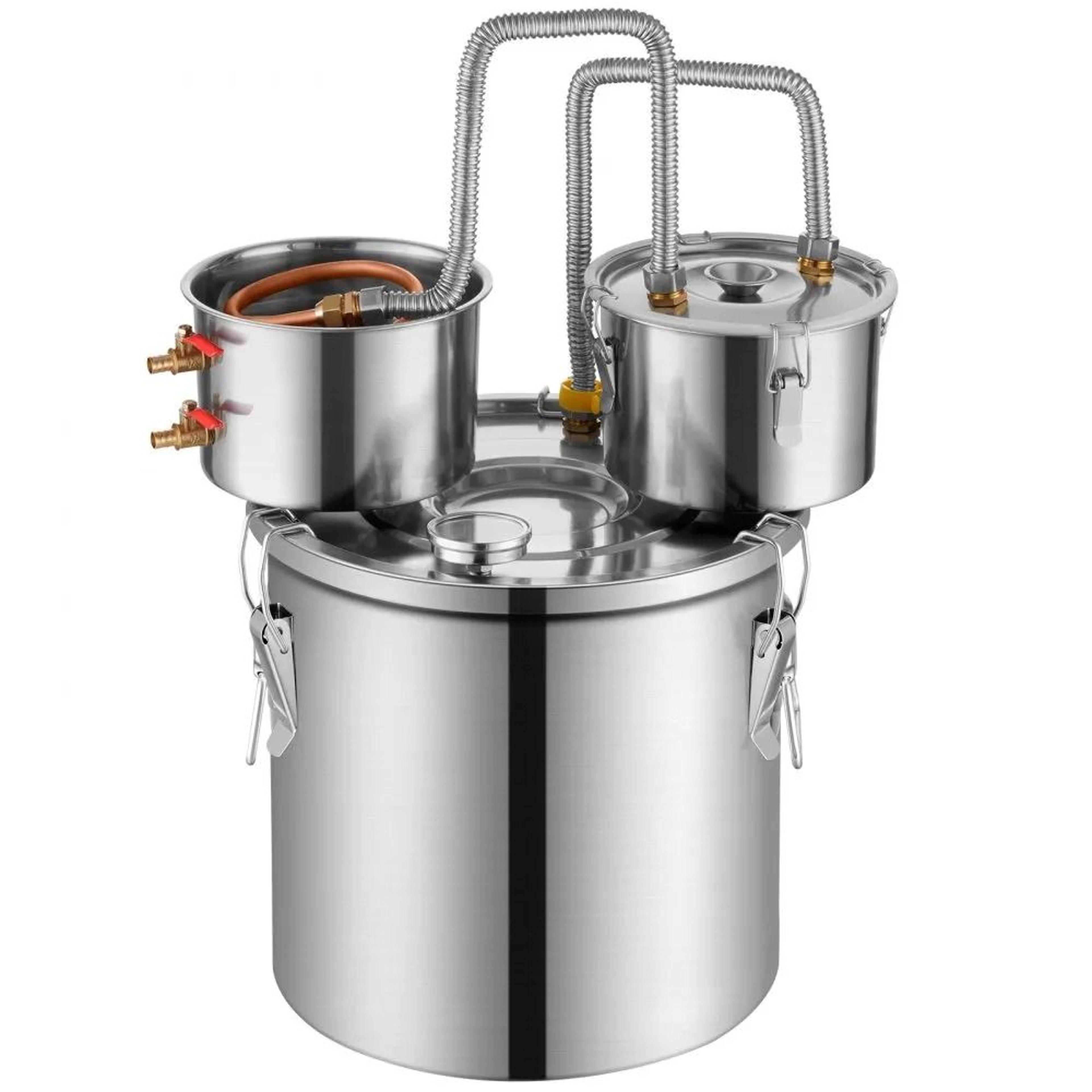 Alcohol Still With Thumper Keg  Copper Coil Dual Condenser Distiller Kit 8