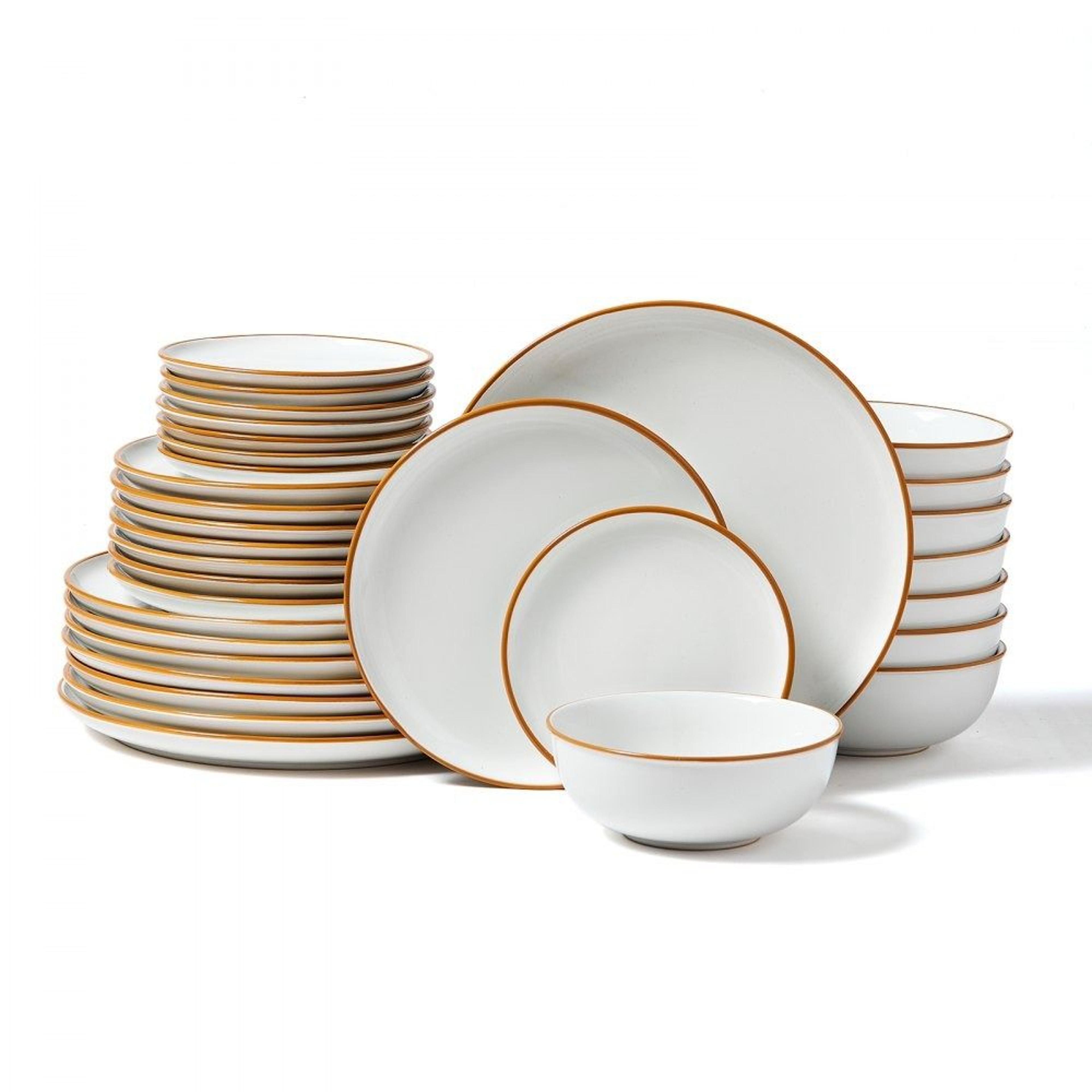 ceramic dinnerware set for white plates and bowls collection