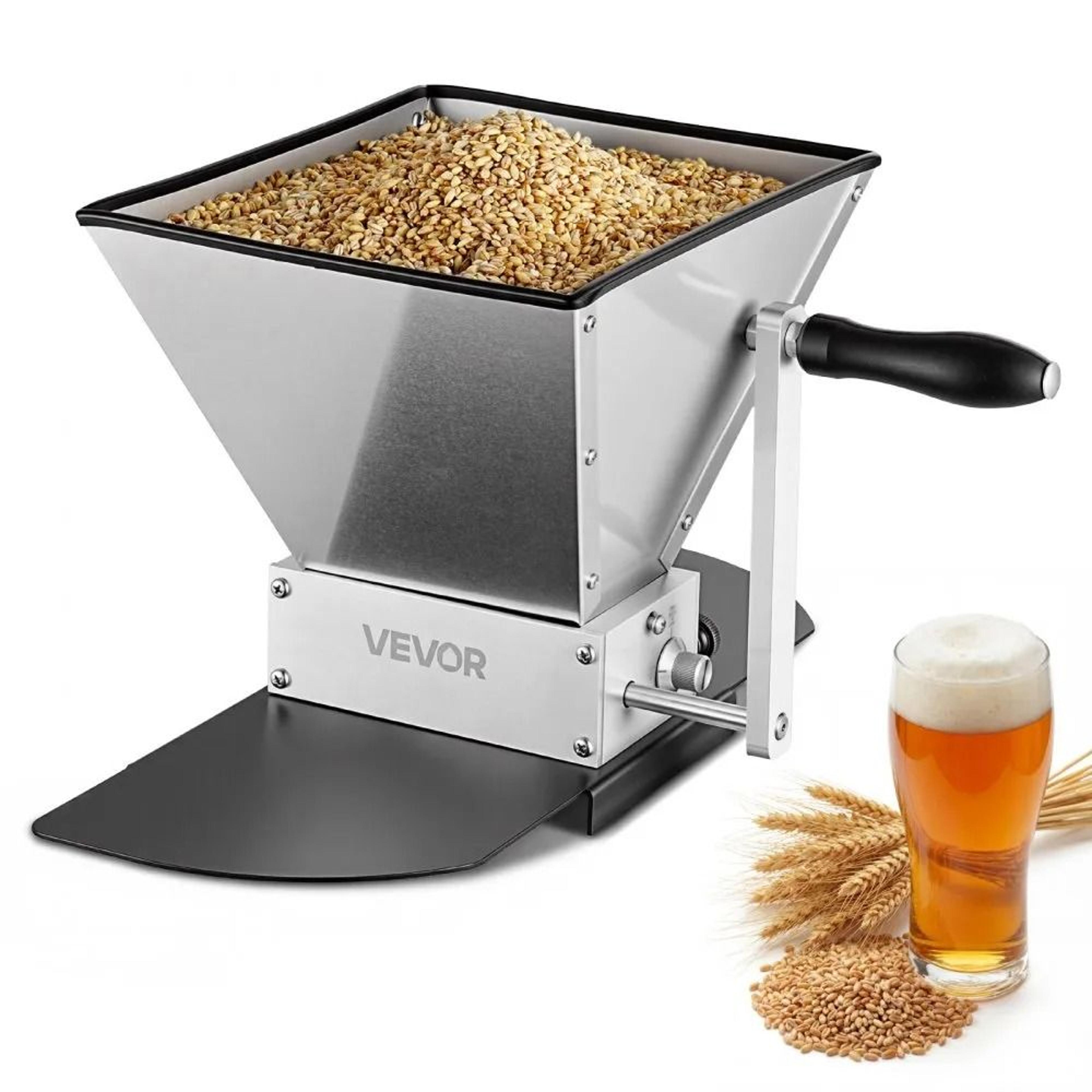 premium manual grain mill & homebrew malt grinder with adjustable barley crusher