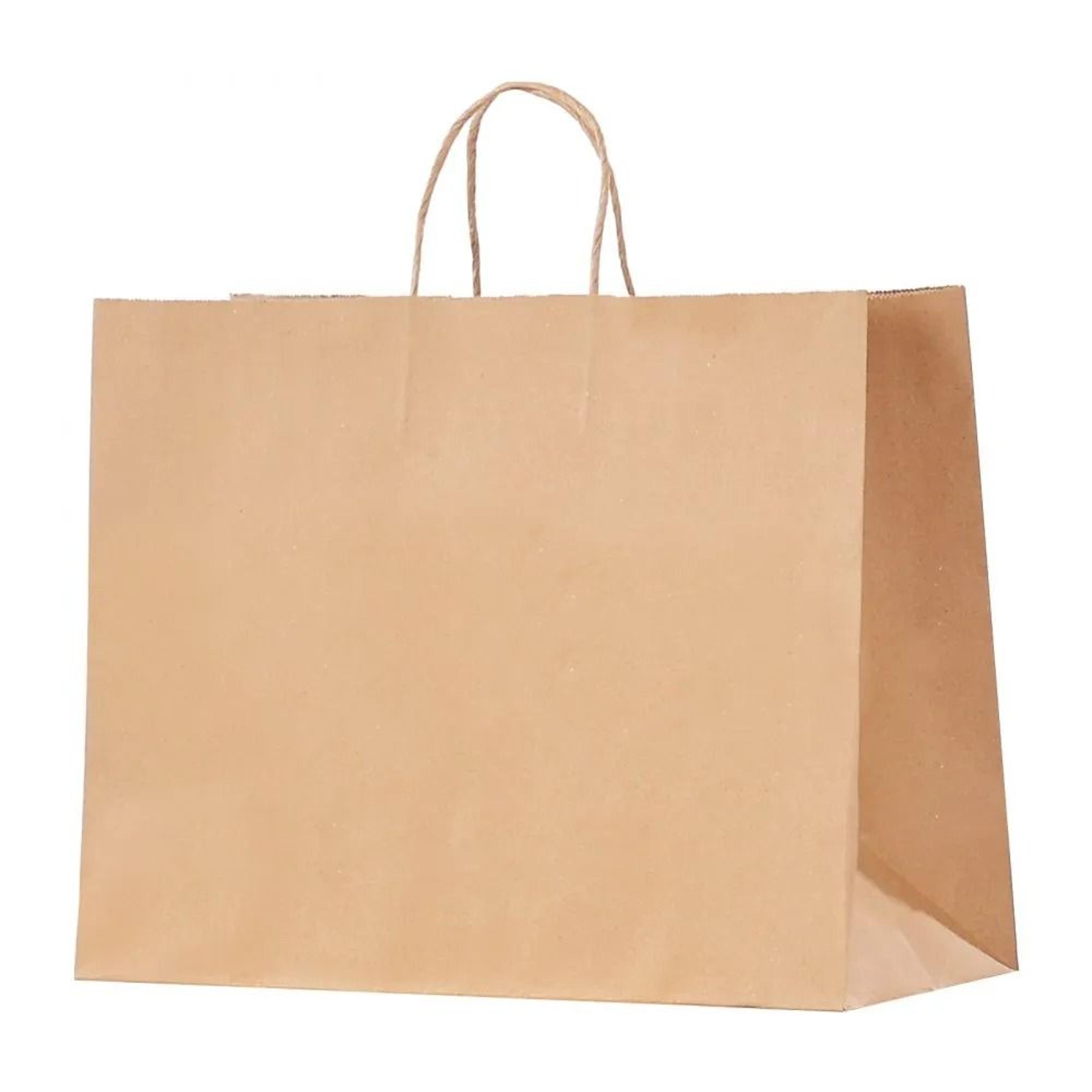 Large Kraft Paper Bags With Handles Reusable Brown Gift  Grocery Bags 9