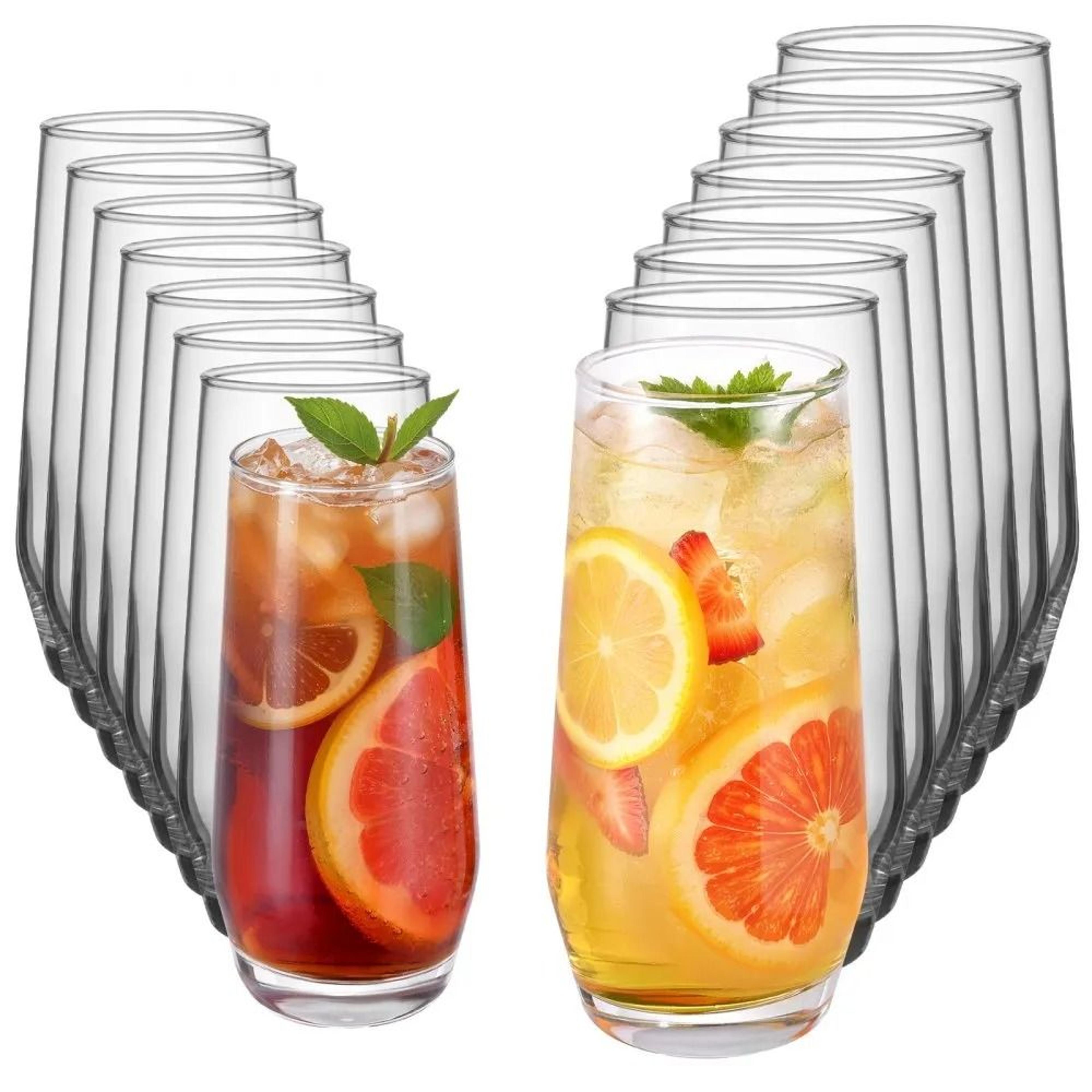 drinking glasses set with highball & cocktail crystal glassware