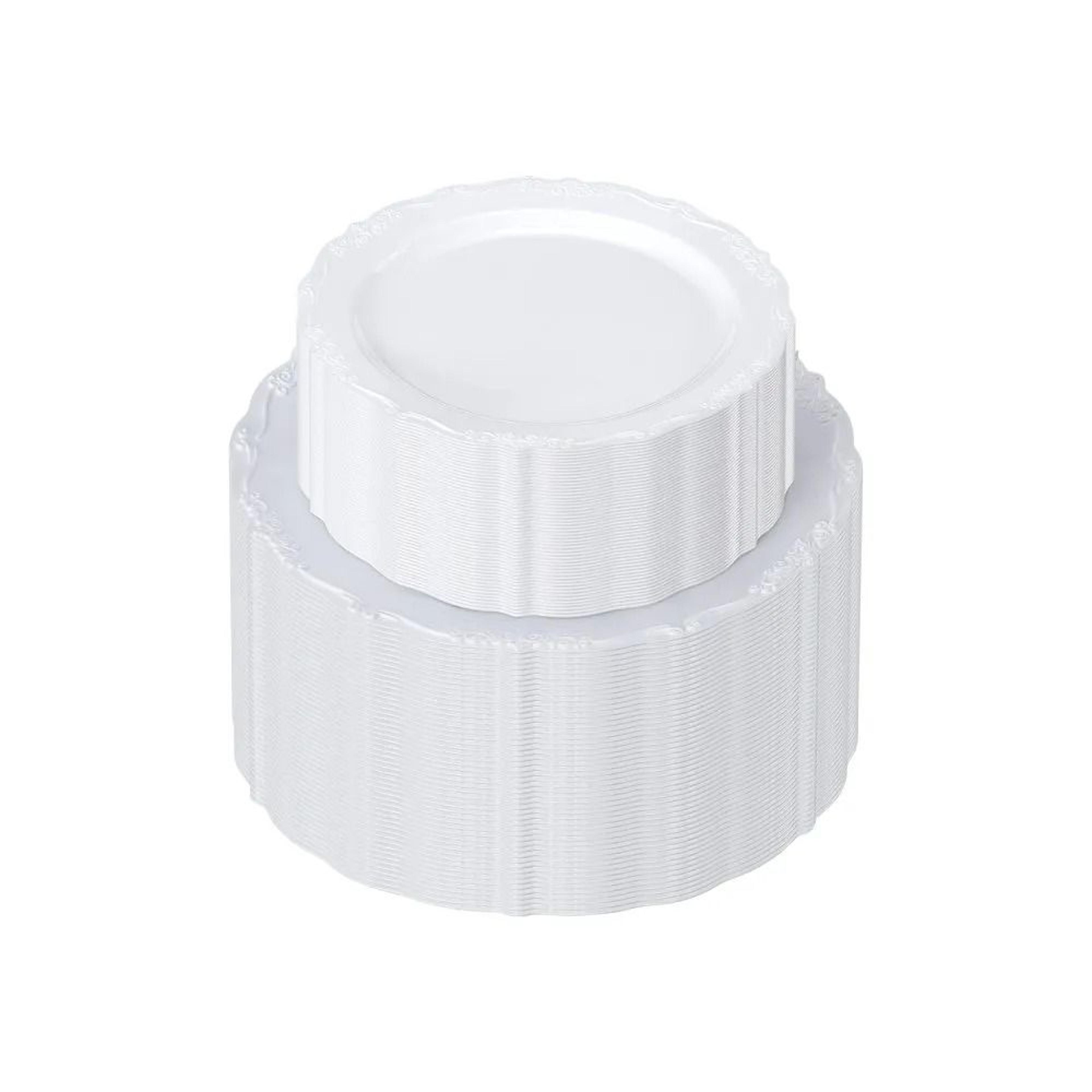 heavy duty white plastic disposable plates set for weddings, parties & events