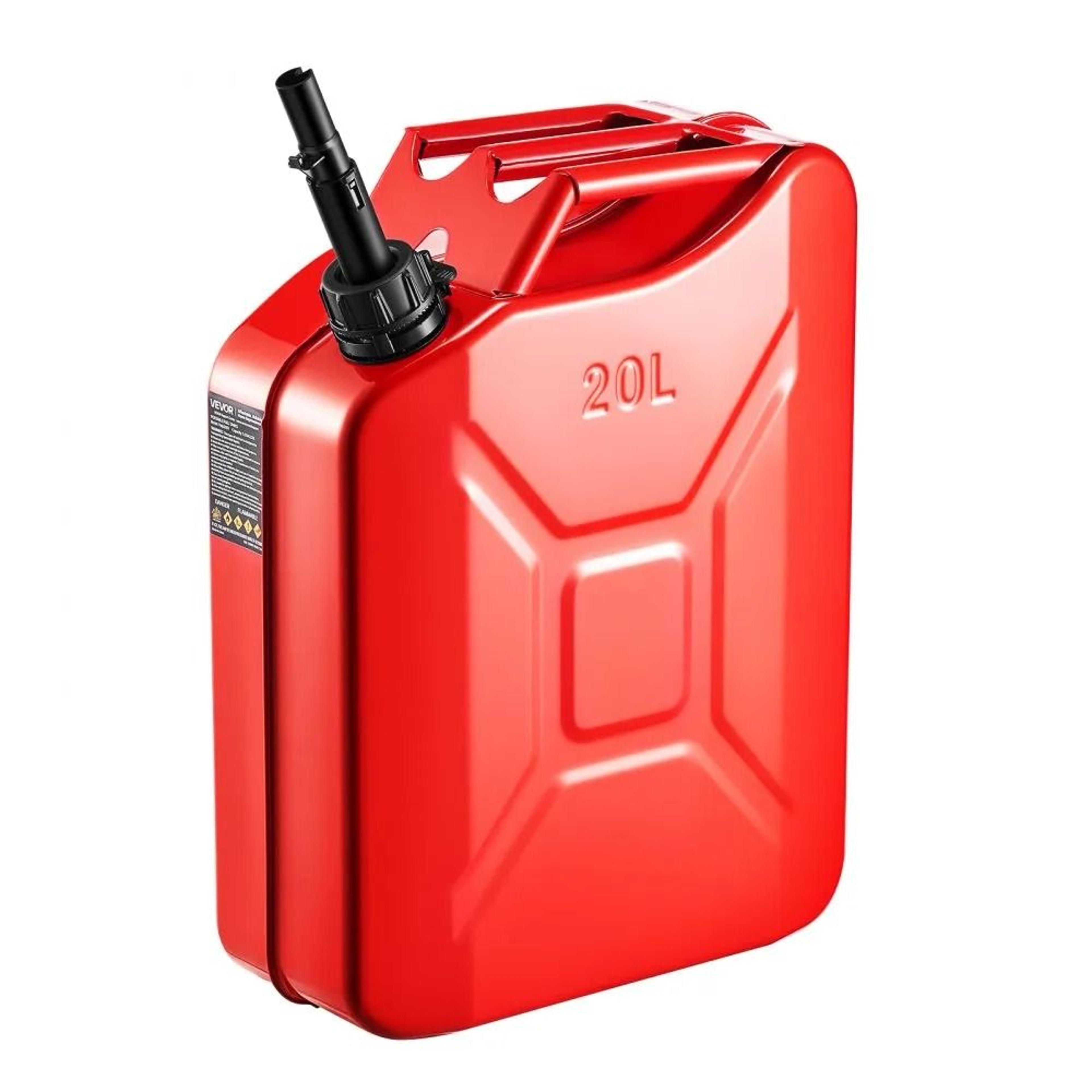 heavy duty portable gas can leakproof metal fuel container for cars, atvs & outdoor use