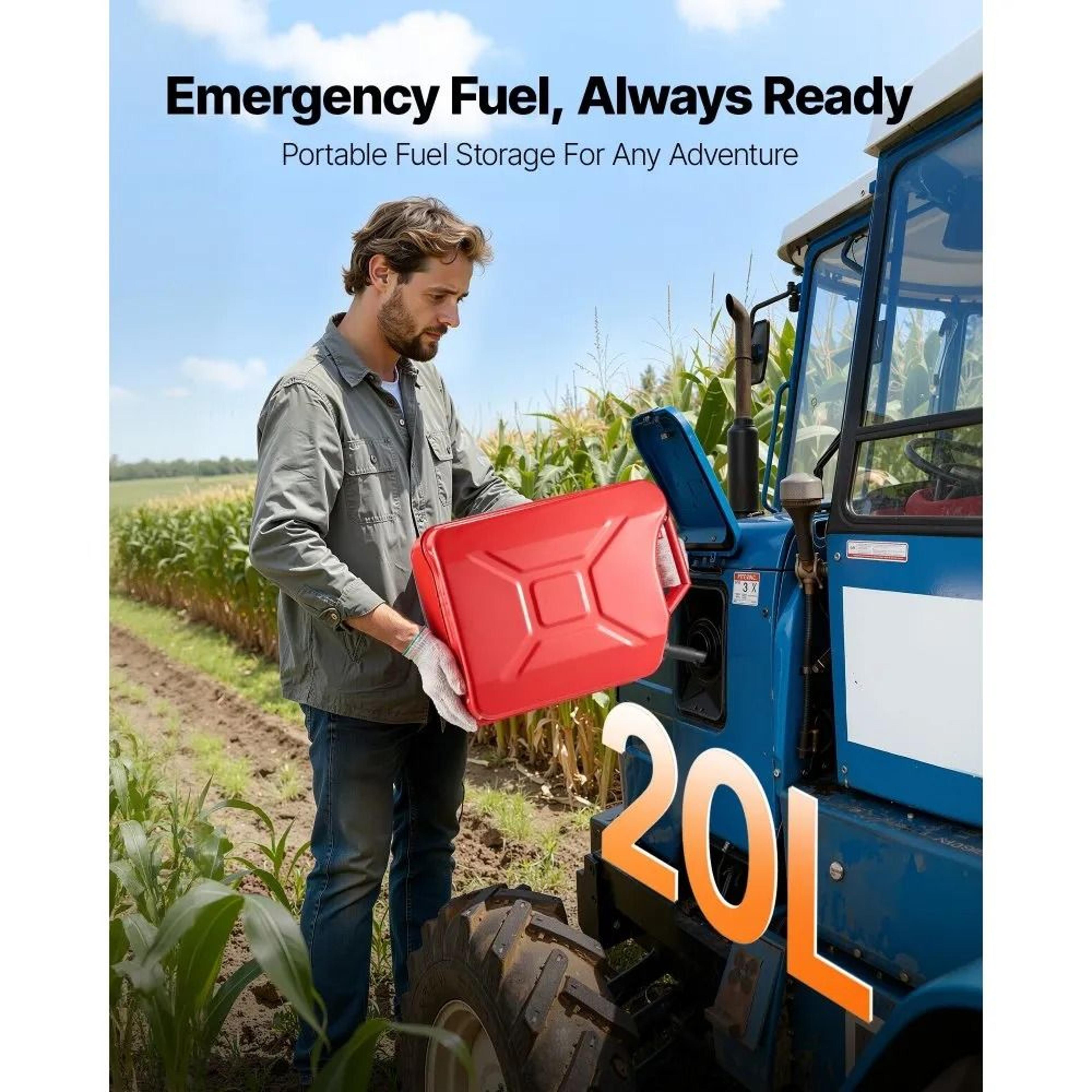 Heavy Duty Portable Gas Can Leakproof Metal Fuel Container For Cars ATVs  Outdoor Use 2
