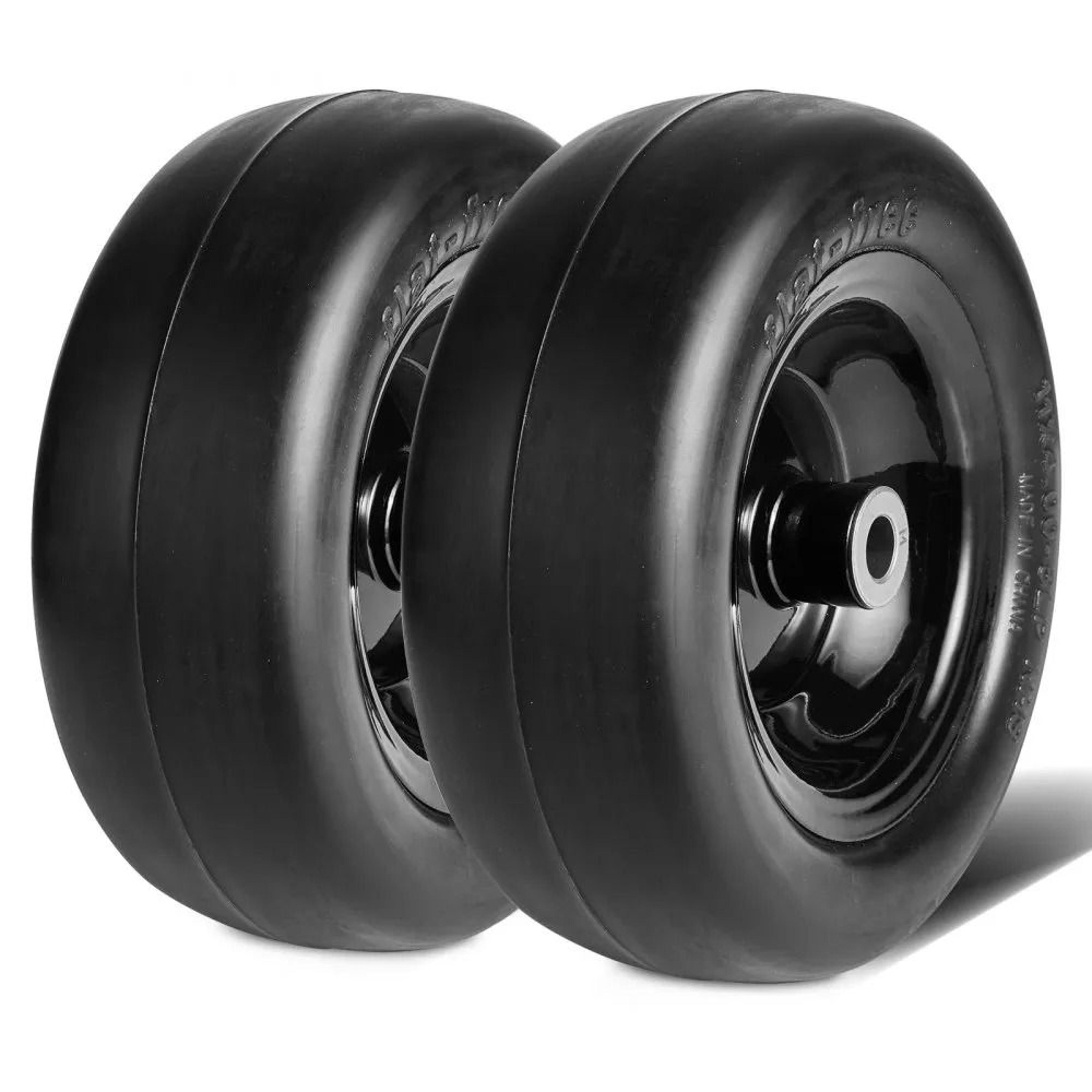 flat free lawn mower wheels with adapter kit tubeless replacement tires