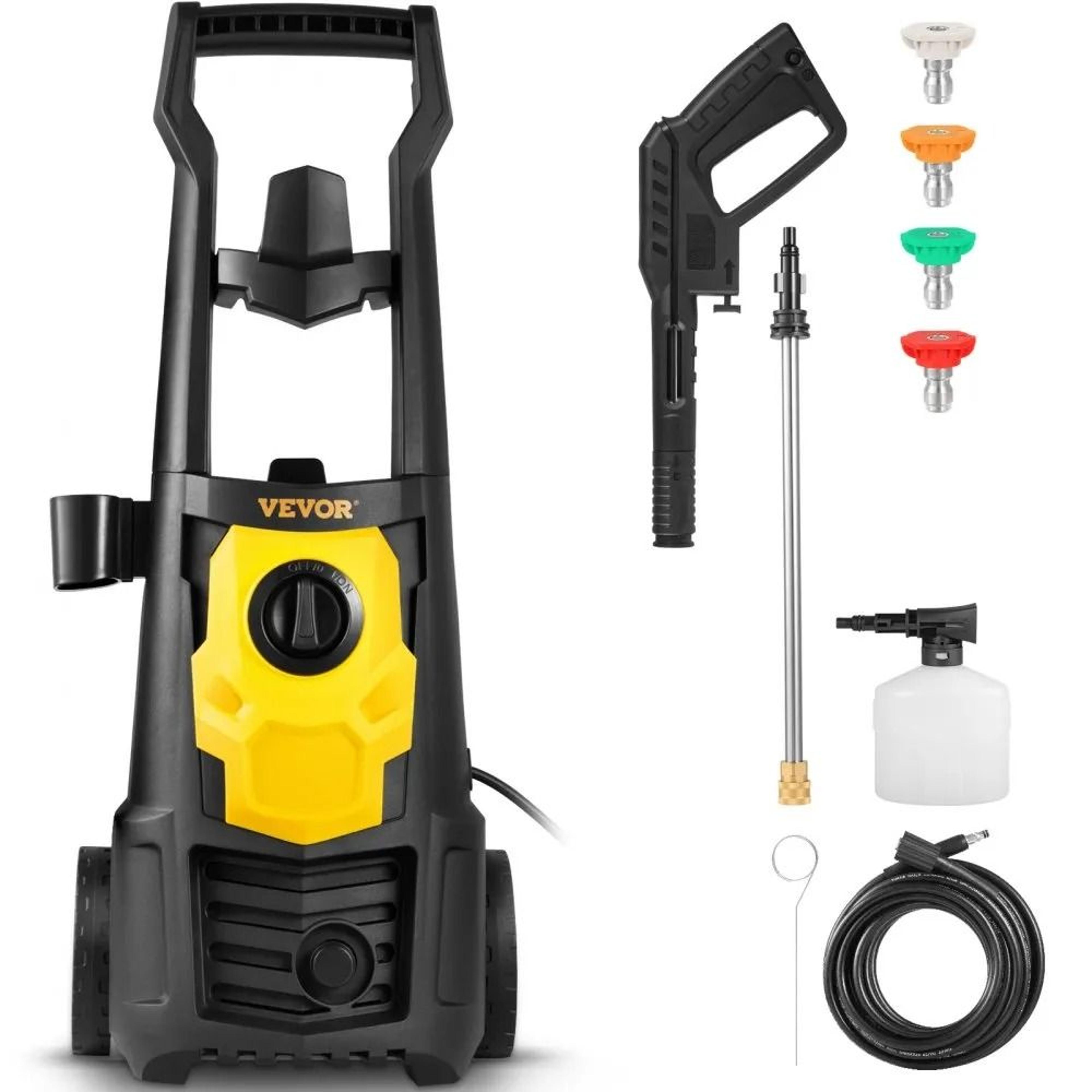 electric pressure washer high power washer with foam cannon for cars, patios & driveways