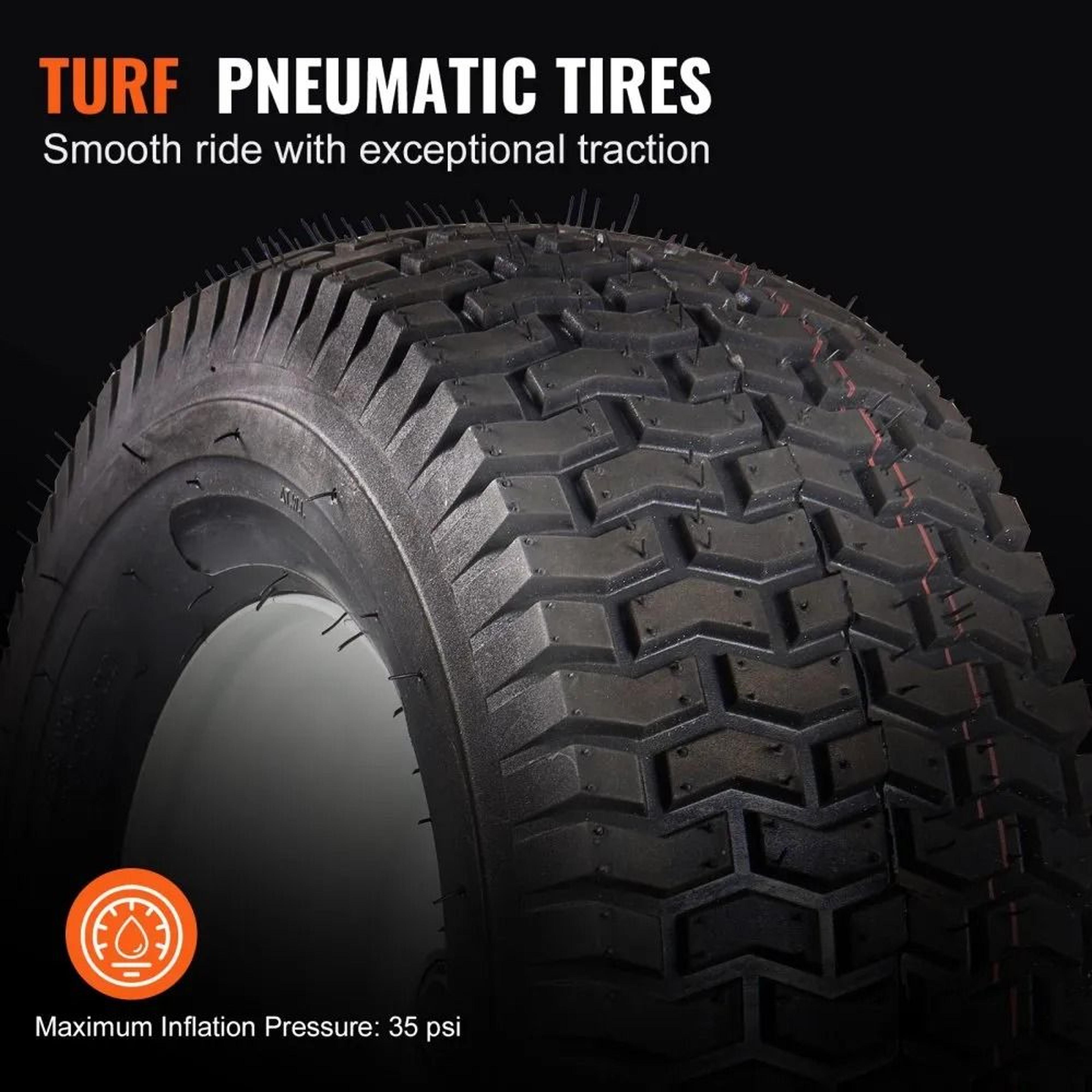 Lawn Mower Tires With Rim 2 Pack Tubeless Turf Tractor Wheels 2