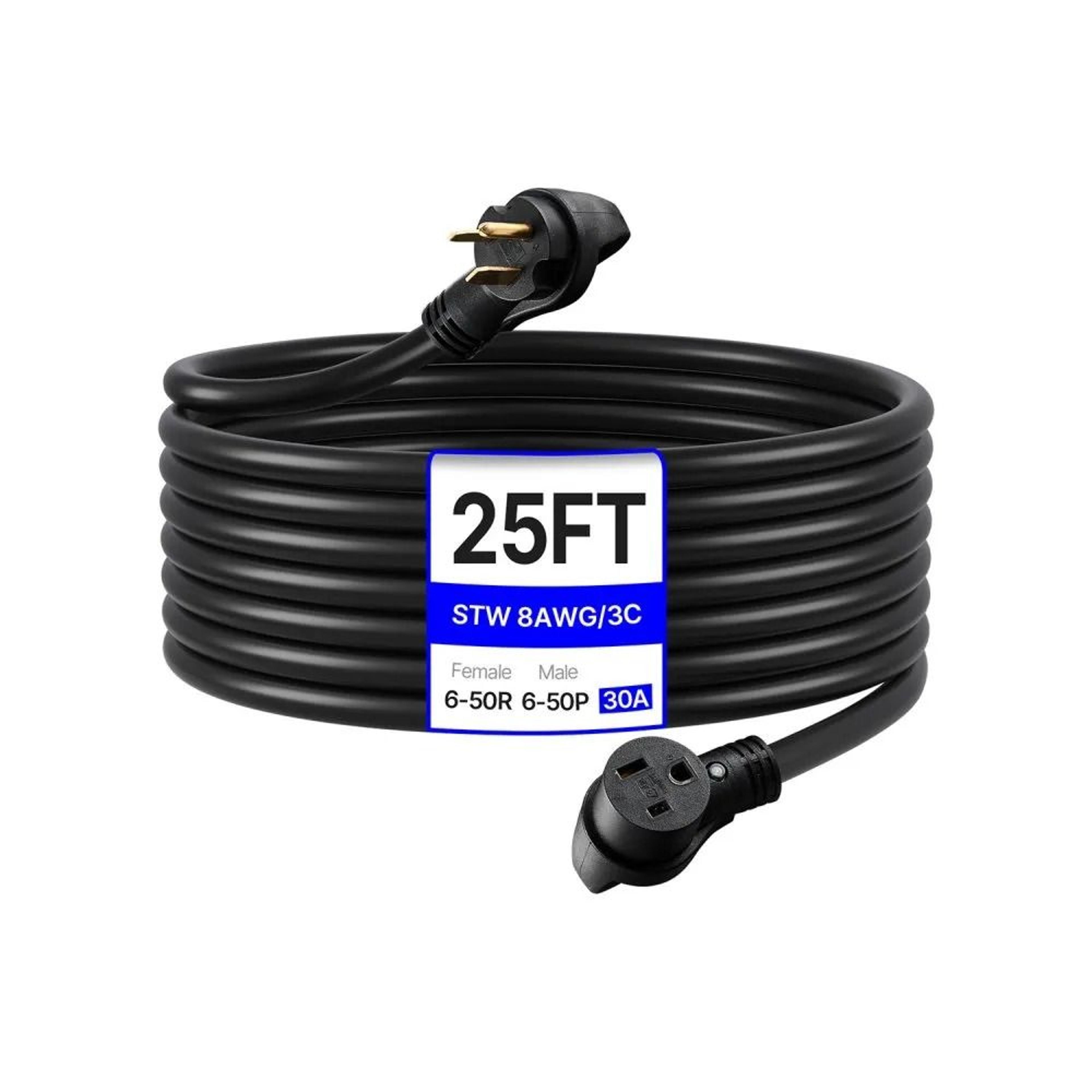 heavy duty generator extension cord 25ft 7500w with nema