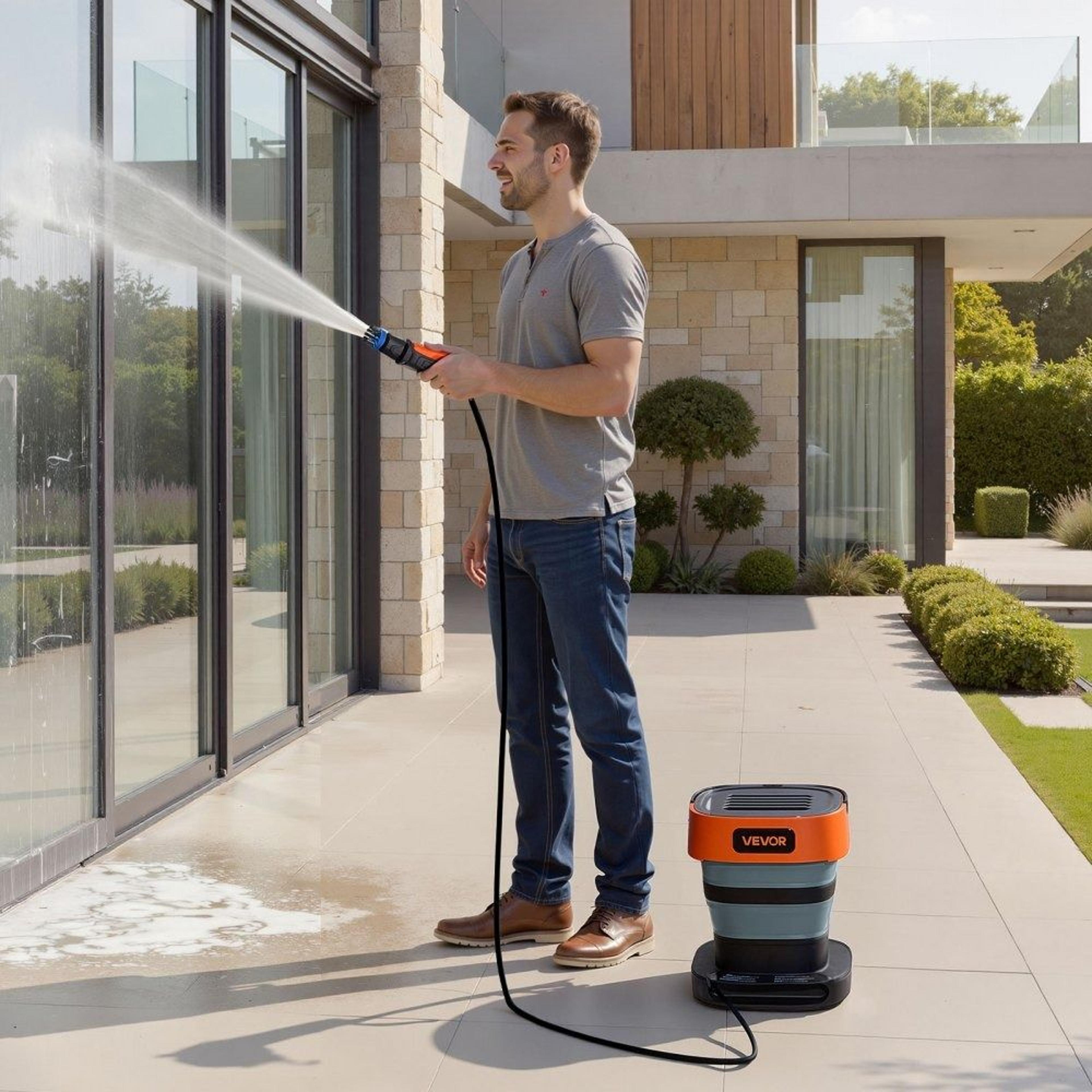 Portable Cordless Pressure Washer Foldable Power Washer For Bike Cleaning  Outdoor Use 6