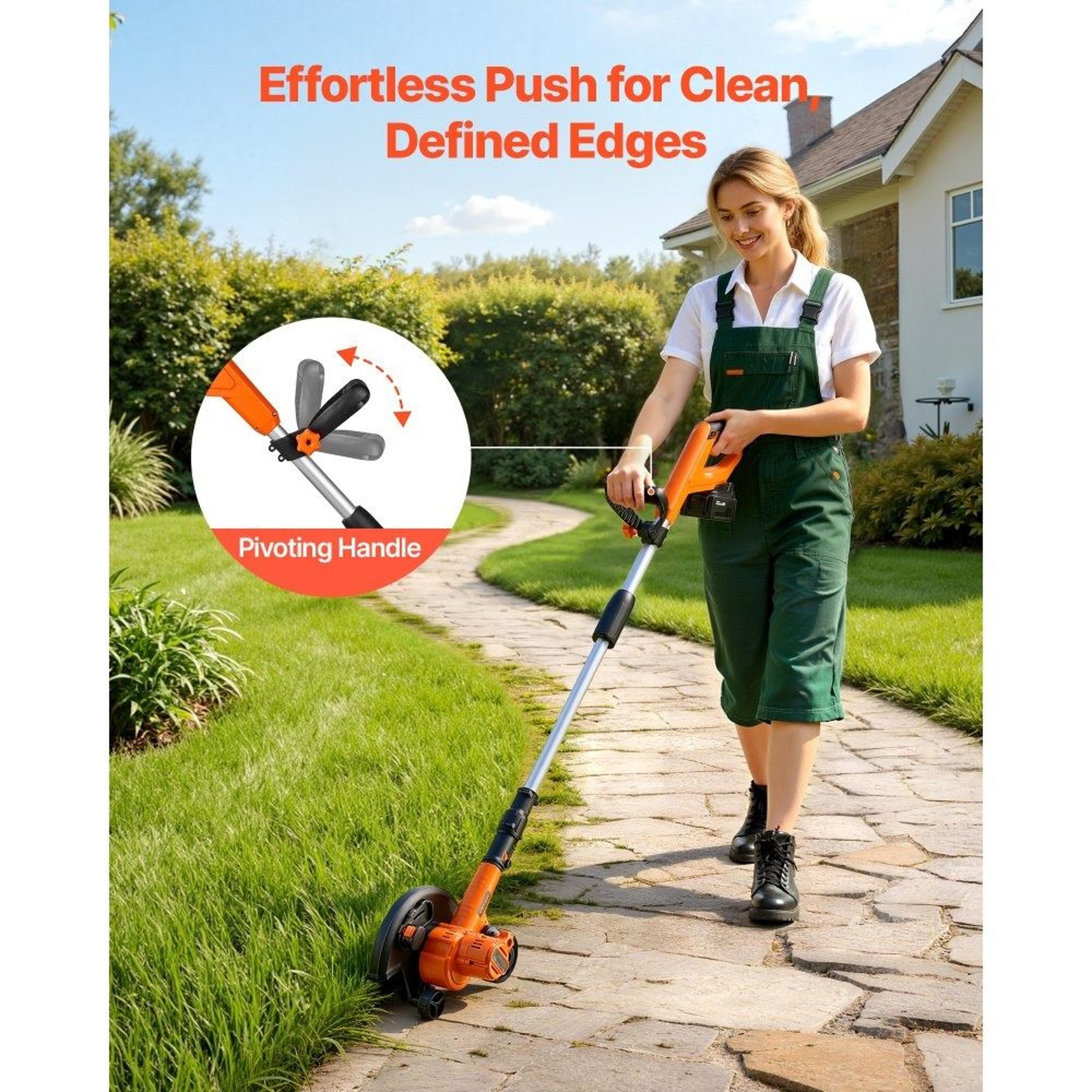 Premium Battery Powered Lawn Edger With Blade  Adjustable Depth 1