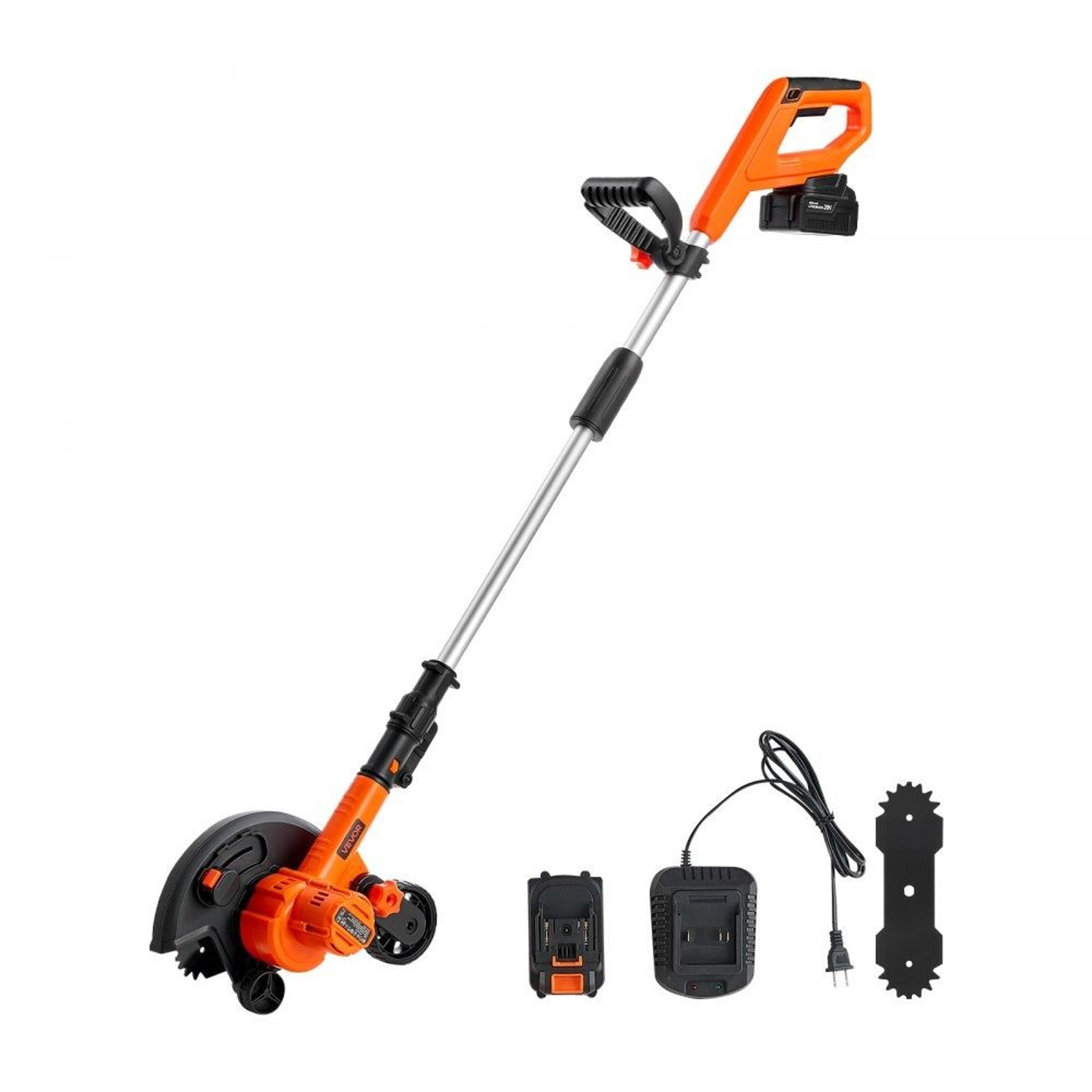 premium battery powered lawn edger with blade & adjustable depth