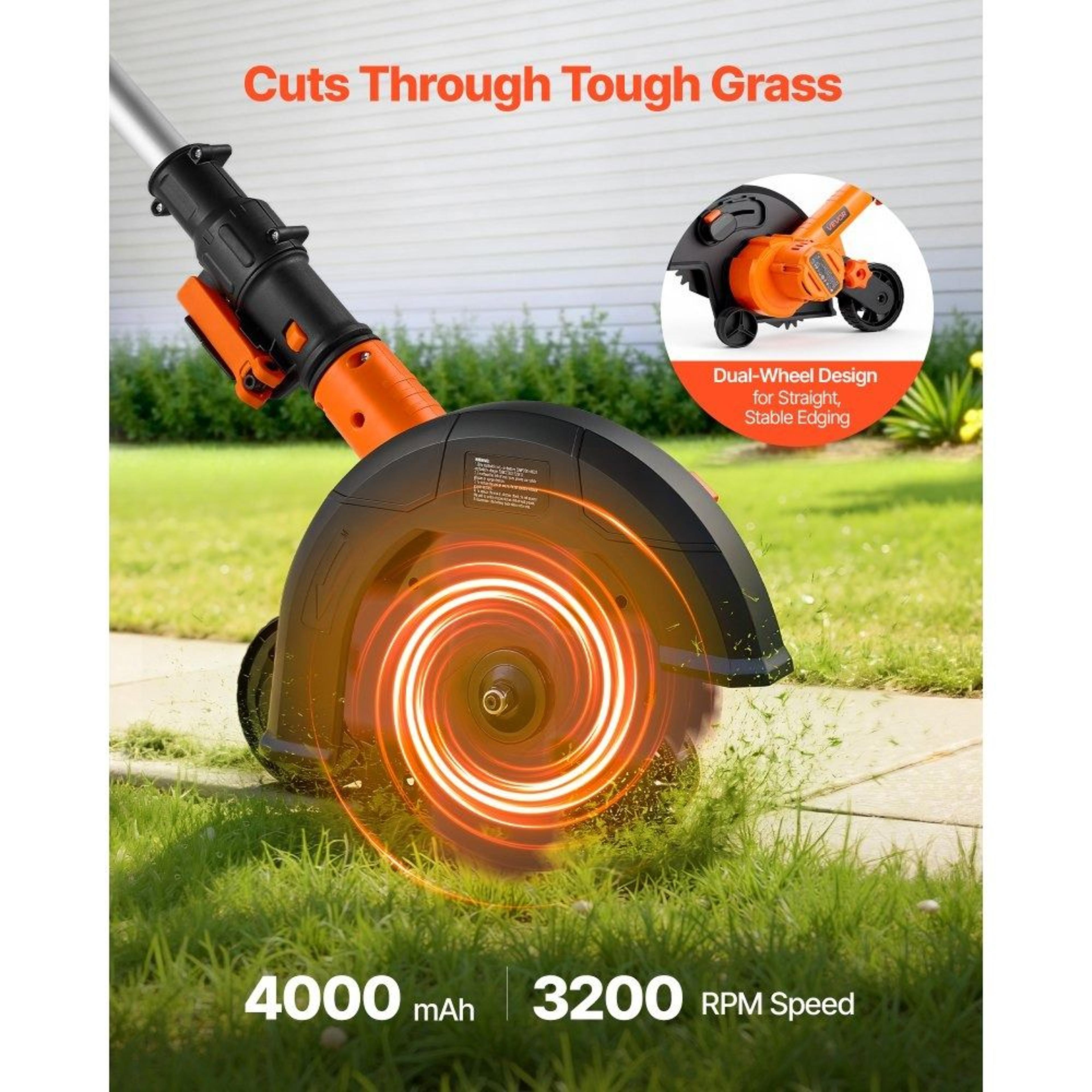 Premium Battery Powered Lawn Edger With Blade  Adjustable Depth 4