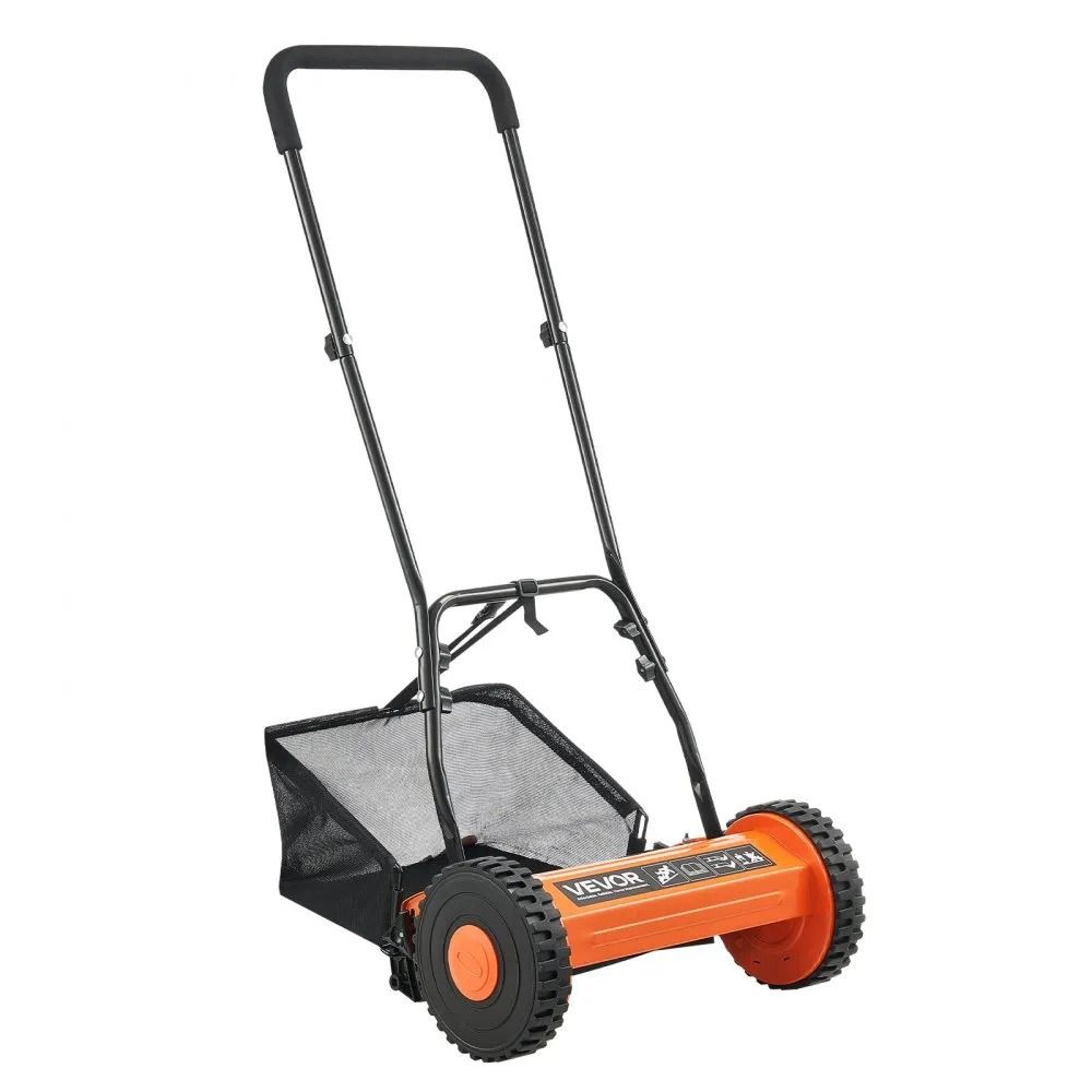 Manual Reel Lawn Mower With Adjustable Grass Catcher 7