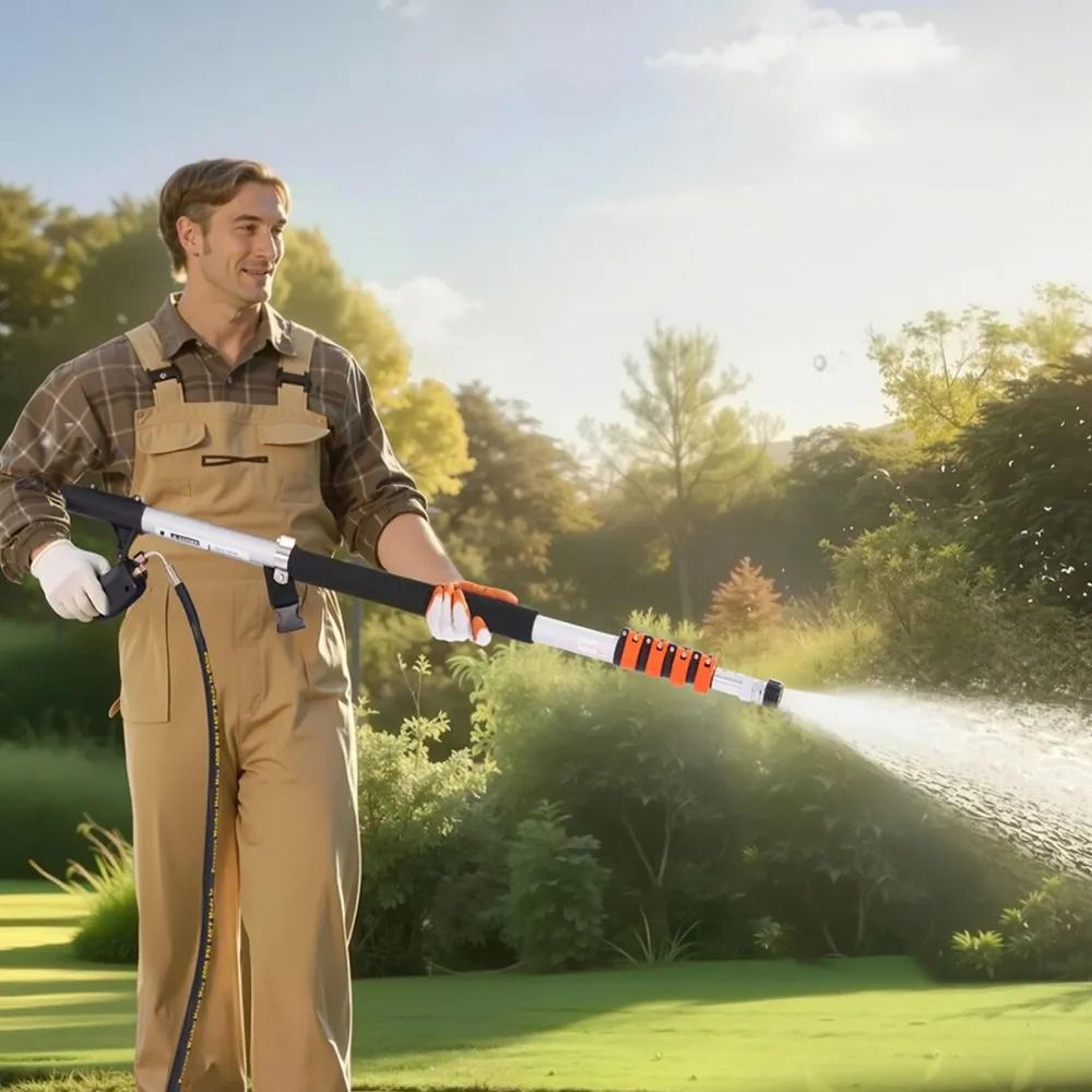 Heavy Duty Telescoping Pressure Washer Wand With Brush Head  Gutter Cleaner 6