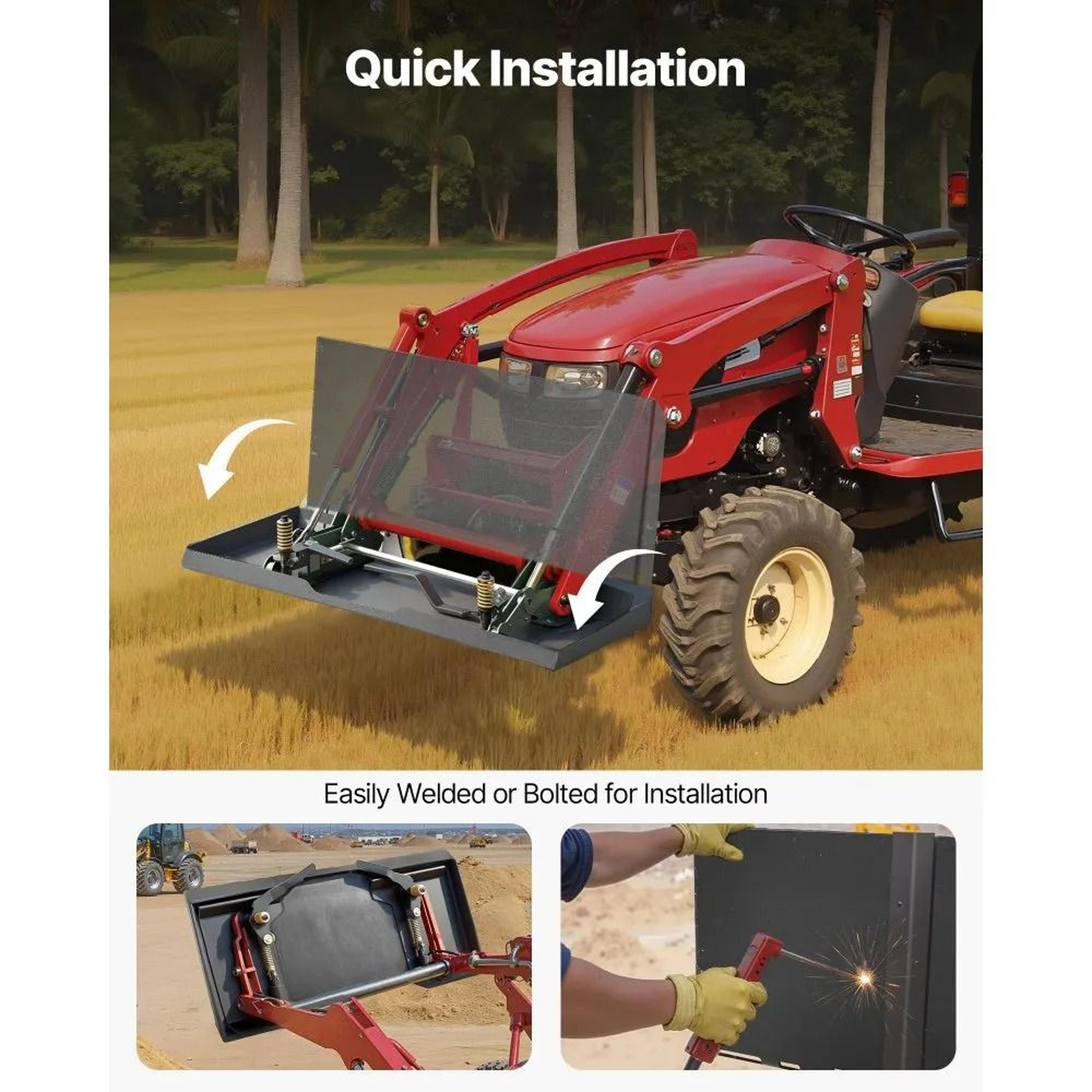 Heavy Duty Skid Steer Mount Plate Universal Quick Attach 3